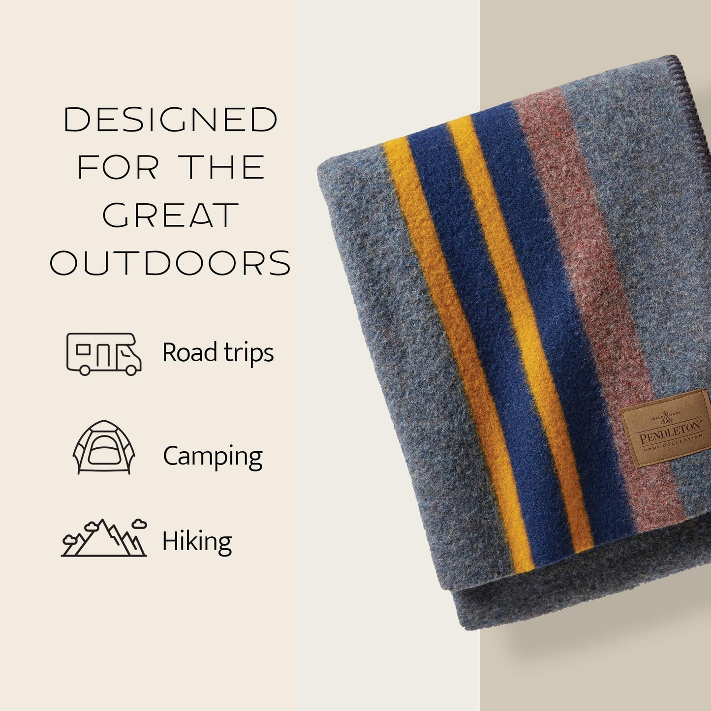 Pendleton Yakima Throw 54" x 66" - Wool Cotton, Soft and Durable Wool Throw for Home and Travel - Lake