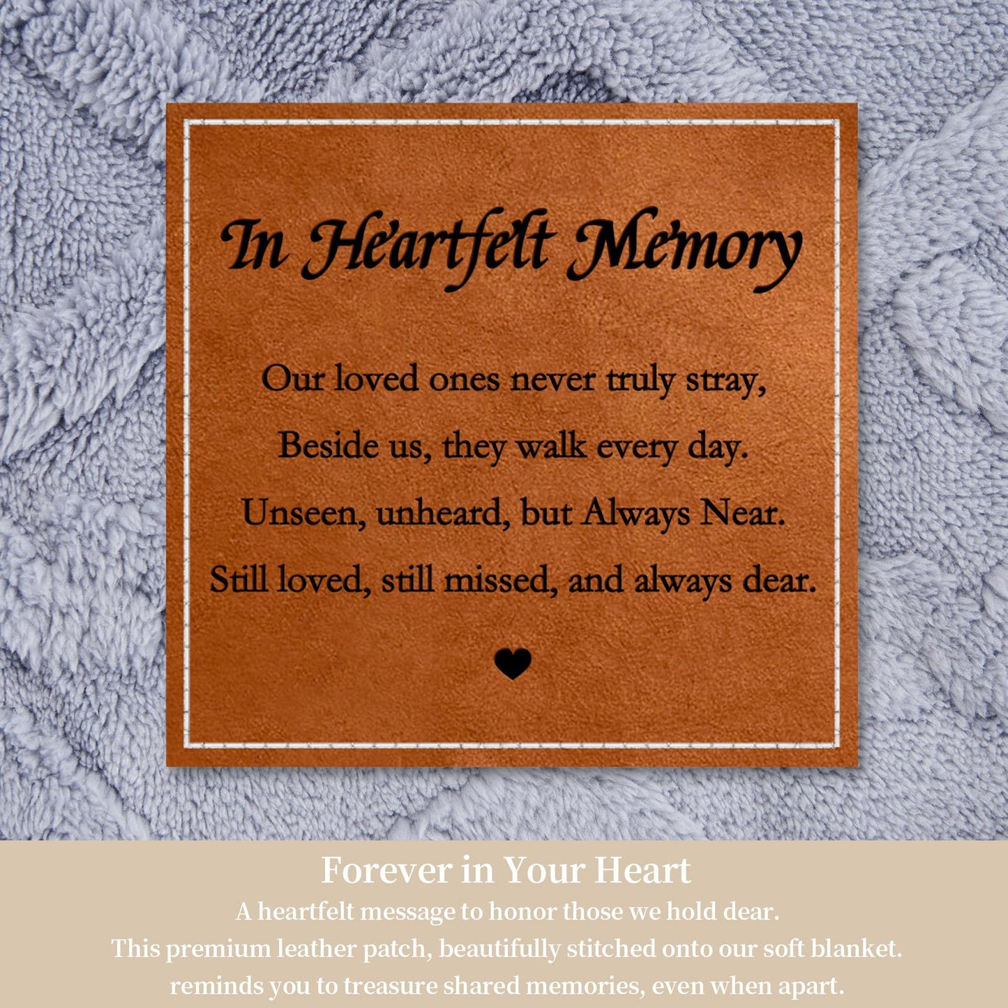 in Heartfelt Memory Blue Memorial Sympathy Blanket, Super Soft Throw for Grief, Unique Bereavement Gift for Loss of Loved One Mom Dad, Condolences Remembrance Gift Funeral (50”x60”)