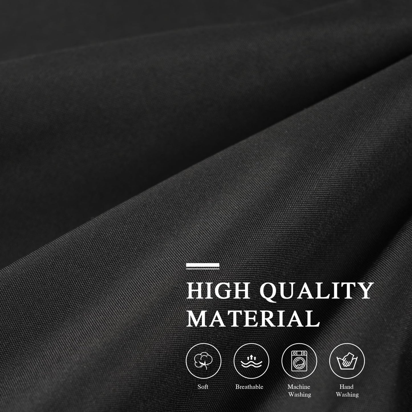 YRDKB Black Canopy Bed Curtains - 4 Corner Post Bed Curtains King Lightproof Siamesed Drapes Bed Canopy for Adults & Girls Bedroom Decoration(Black,King)