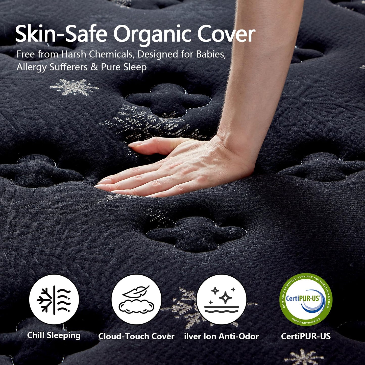 Twin Mattress, 12 Inch Twin Size Mattress in a Box, with Cooling Memory Foam & Pocket Springs, Extra Firm Feel Mattresses, Pressure Relief & Motion Isolation, CertiPUR-US Certified, 75"L x 39"W
