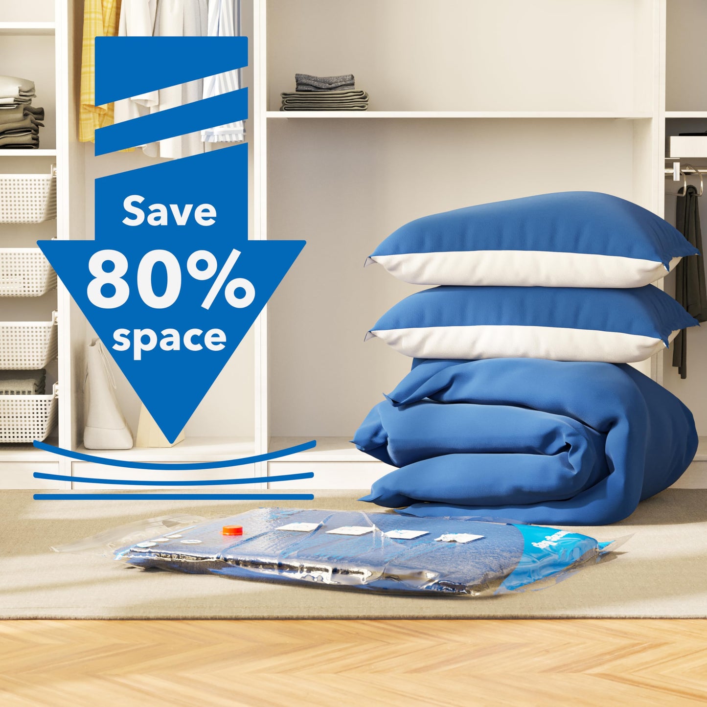 MEIQIHOME Vacuum Storage Bags, Space Saver Sealer Bags,Vacuum seal bags for clothing, Pillows, Comforters, Blankets, Bedding,Travel,20 COMBO