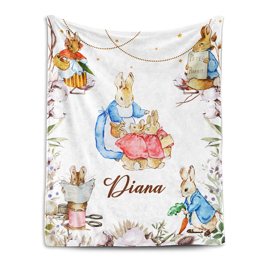 Lcyawer Personalized Blanket with Name, Customized Easter Birthday Gifts for Baby, Flannel Throw Blankets for Boys Girls, Personalized Baby Gifts for Infant Newborn Shower, Printed in USA