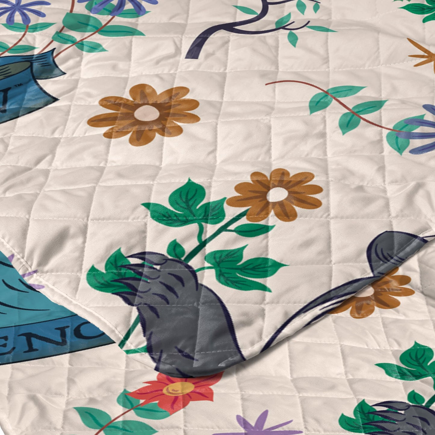 Harry Potter Botanical Crests Twin Quilted Throw Blanket Adults Boys Girls, Soft Lightweight Bedding for Bed, or Couch, 60 x 90 inches