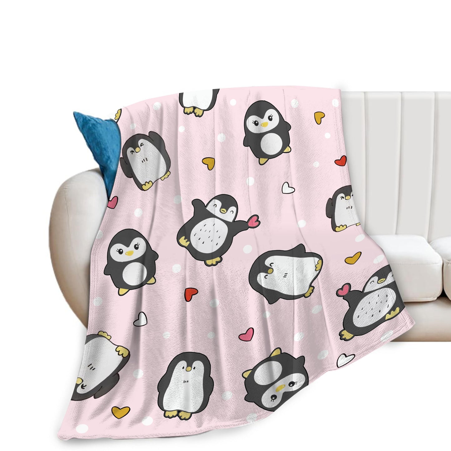 Penguin Blanket Penguins Throw Blanket Soft Warm Cozy Fuzzy Plush Penguin Throw Blanket Gifts for Girls Women Penguins Lightweight Fleece Flannel Gift Blankets for Kids Adults 40"X50"
