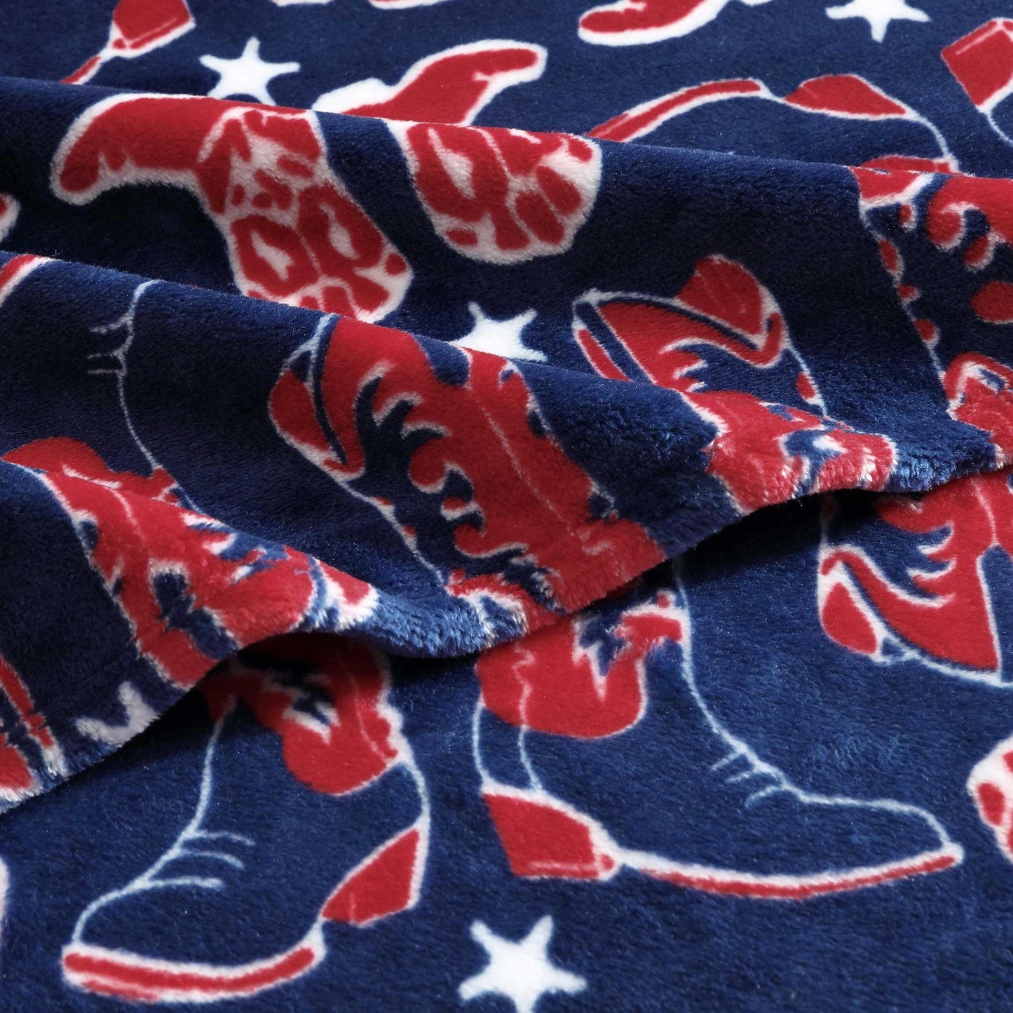 Wrangler - Blanket, Super Soft Plush Bedding, Yellowstone Inspired Throw Blanket for Couch or Bed (Knocking Boots Blue, 50" x 70")