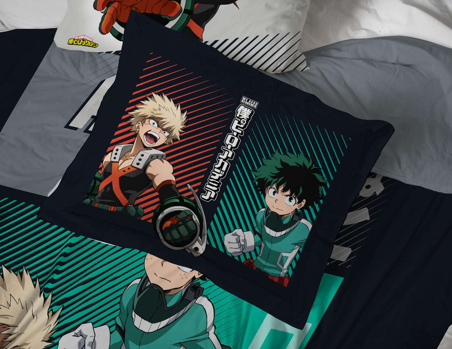 Jay Franco Kids Bed Set, Black, My Hero Academia, 5 Piece Twin