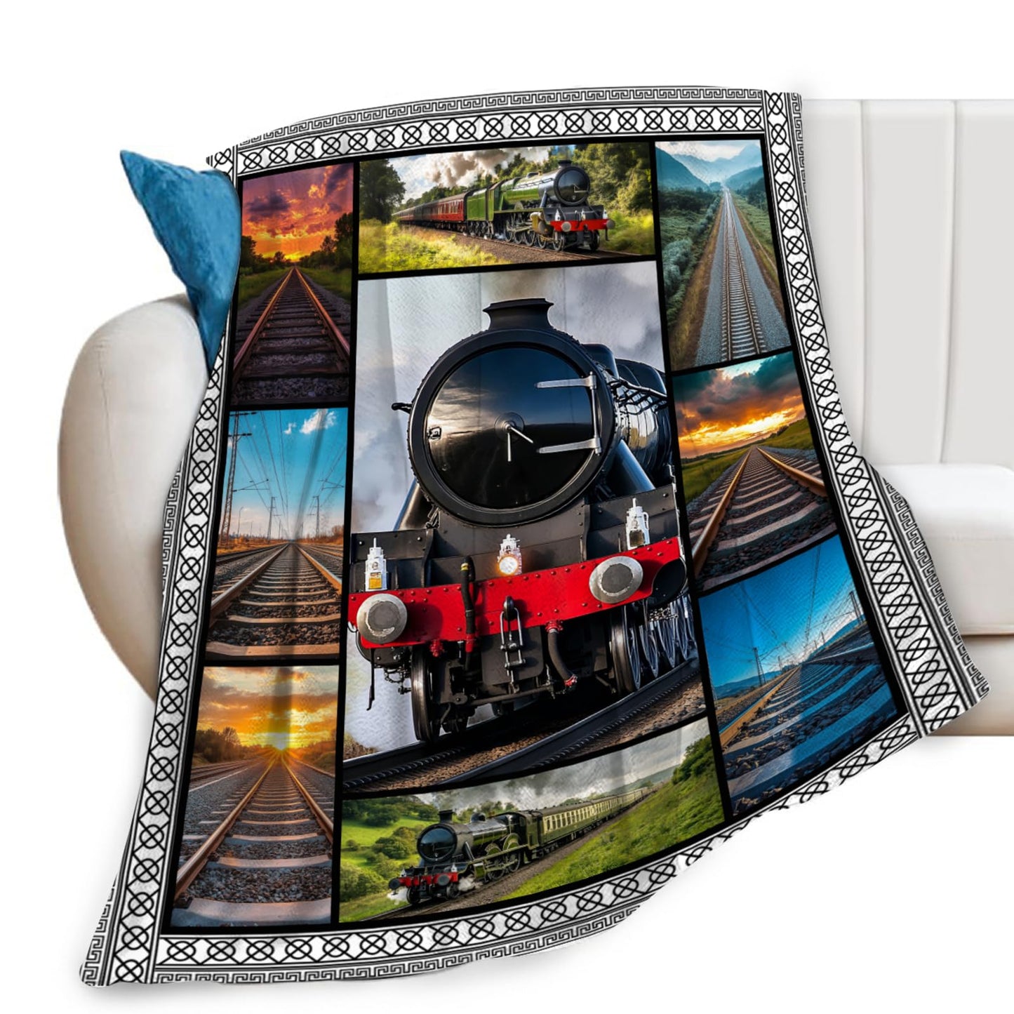 Lovira Train Throw Blanket Train Throw Blankets Gifts for Couch Sofa Stuff Decor Soft Cozy Fleece Plush Flannel for Lover Men Women Boys Girls 40"x50"