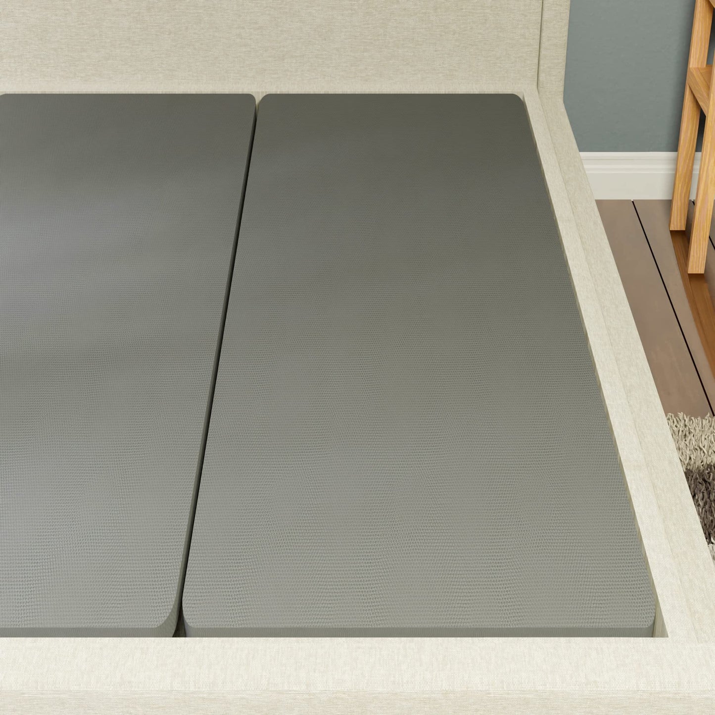 Treaton, 1.5-Inch Split Fully Assembled Bunkie Board for Mattress/Bed Support, Queen Grey.