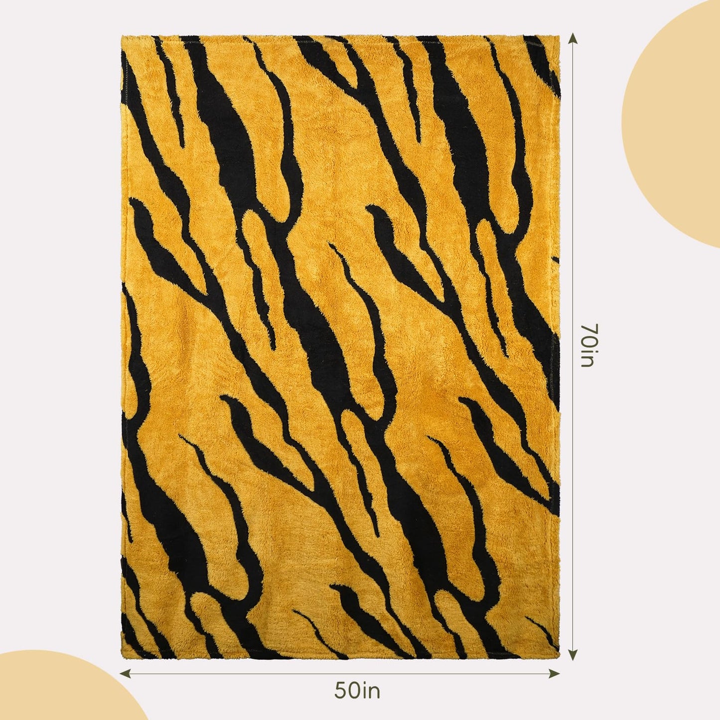 BYKOSY Zebra Printed Fleece Throw Blanket-Cozy Soft Lightweight Fuzzy Throw Blanket for Sofa, Couch, Bed & Chair,Black and Yellow, 50" x 70"
