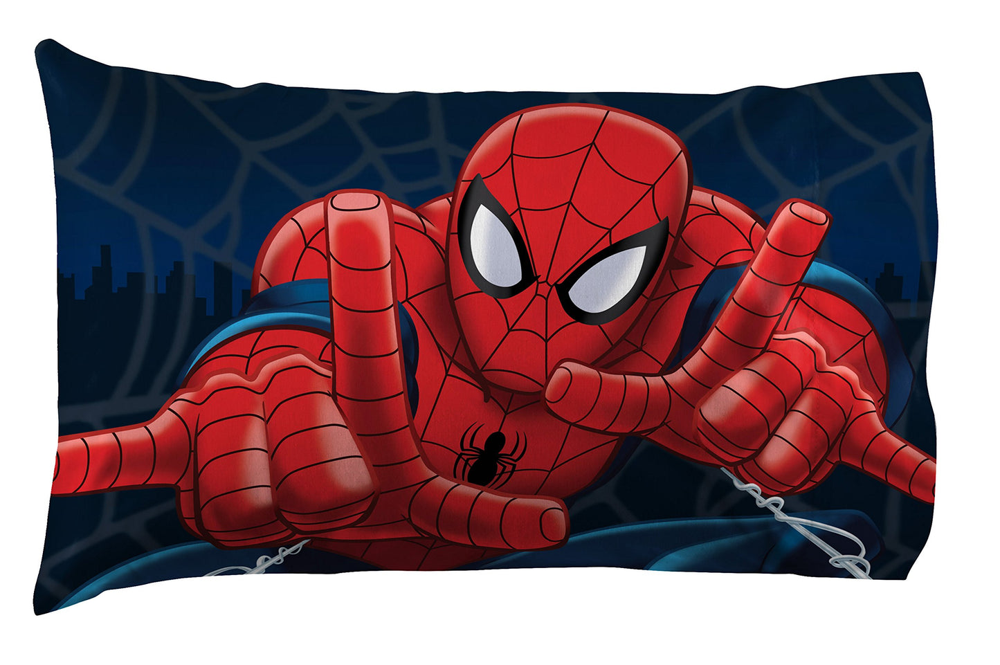 Jay Franco Kids Sheet Set with Fitted, Flat Sheets & Pillow Cover - Ultra-Soft Bedding with Pillowcase for Room Decor, Blue - Spiderman, 4 Piece Full