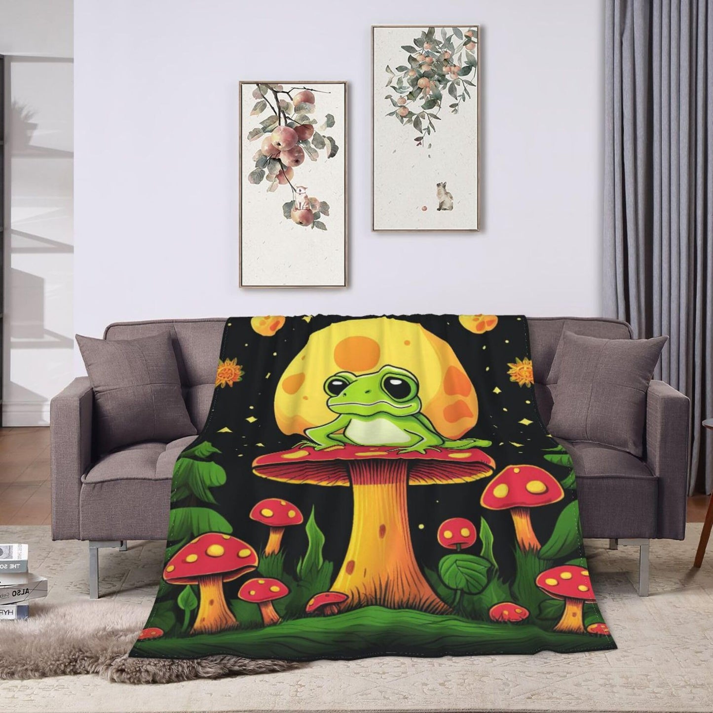 Frog Blanket Frog Fleece Throw Blanket Super Soft Fuzzy Plush Cozy Warm Frogs Decor Bedding Blankets Gift for Boys Girls Men Women Kids & Adult 50"X40"