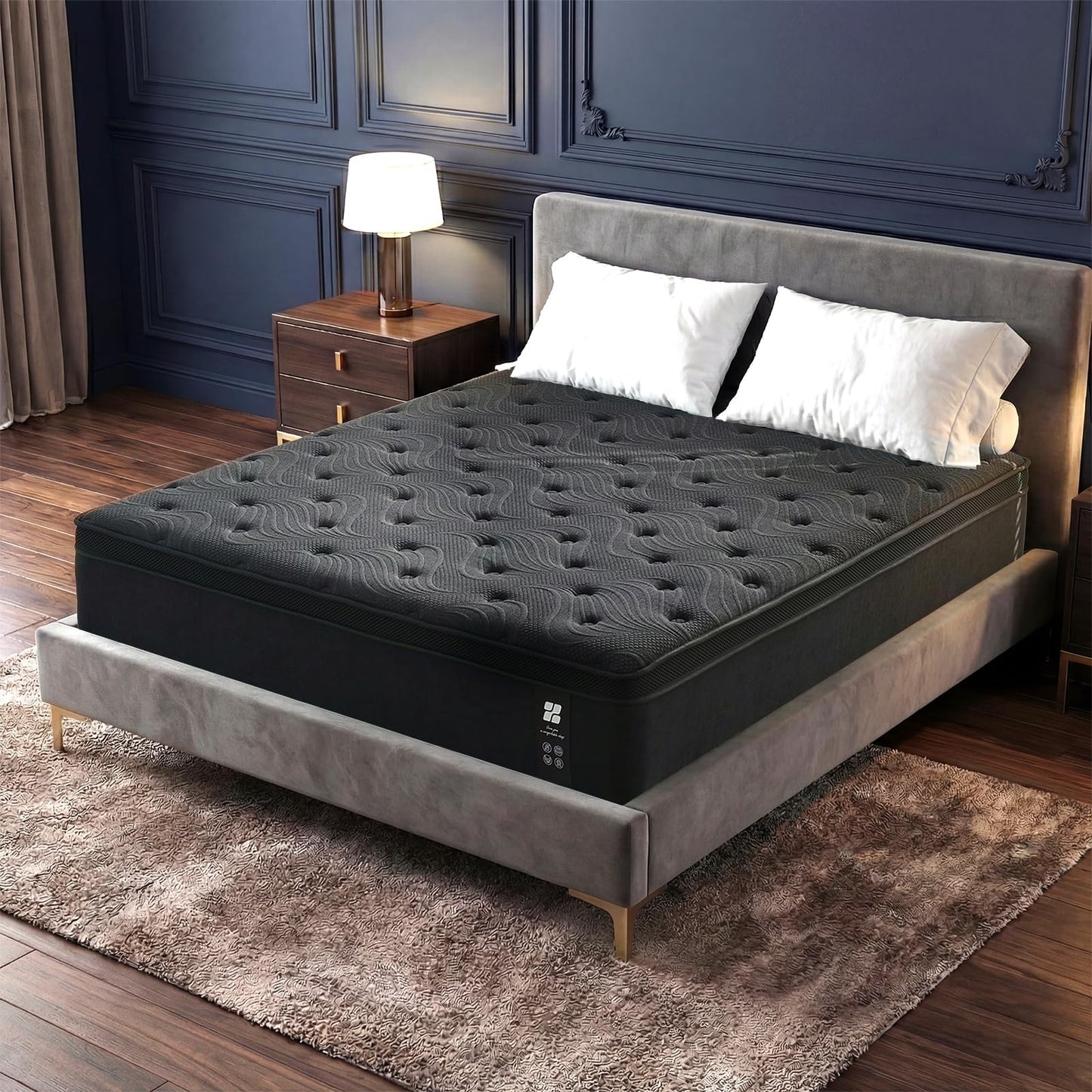 Profus 12 Inch Queen Mattress, Memory Foam Mattress in a Box with Memory Foam & Pocket Springs for Motion Isolation, Queen Size Mattress Relieve Pressure with Medium Support, CertiPUR-US Certified