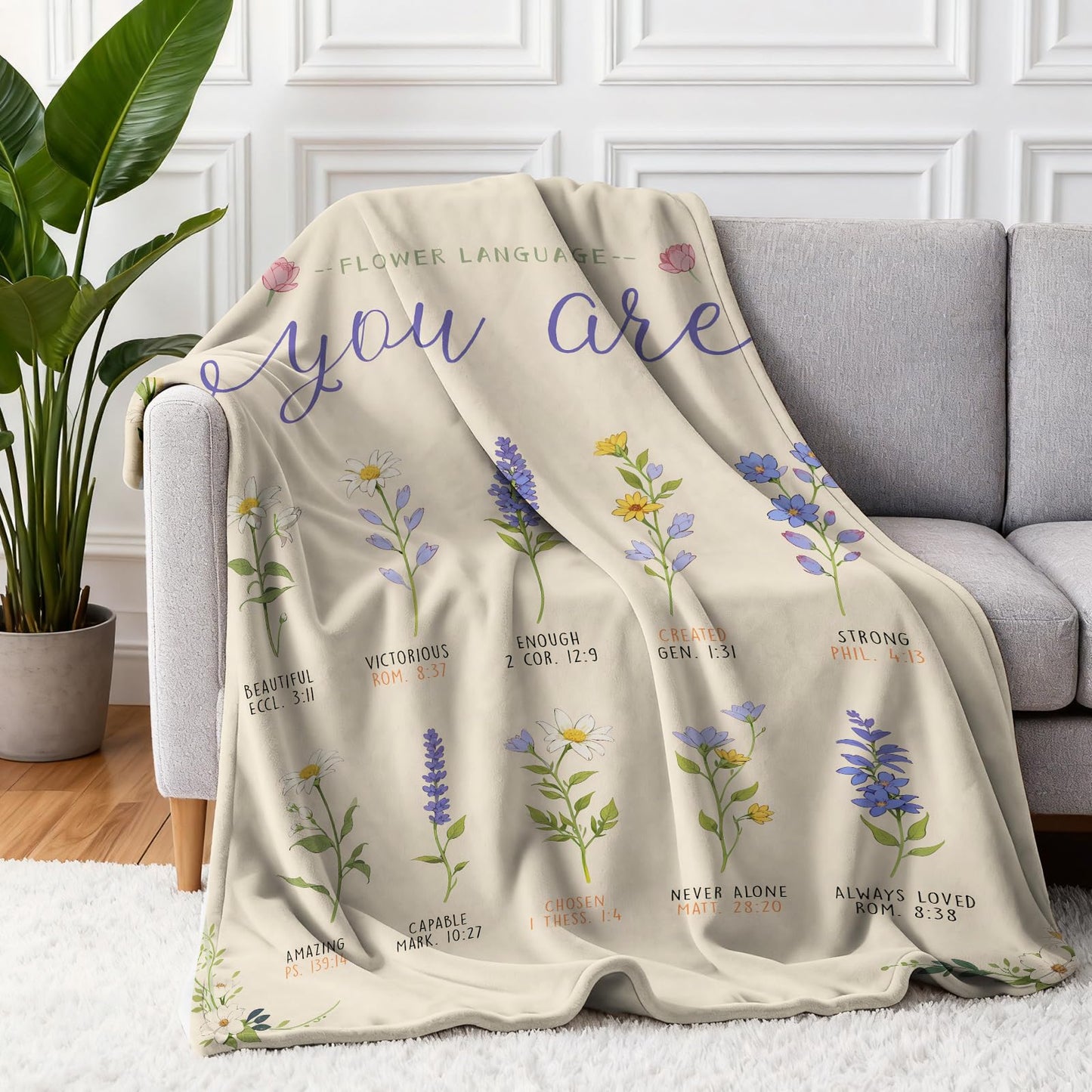 Christian/Inspirational/Religious/Spiritual/Birthday Gifts for Women/Adults, First Holy Communion Gifts for Girls, Soft Throw Blankets for Women 40"x 60"