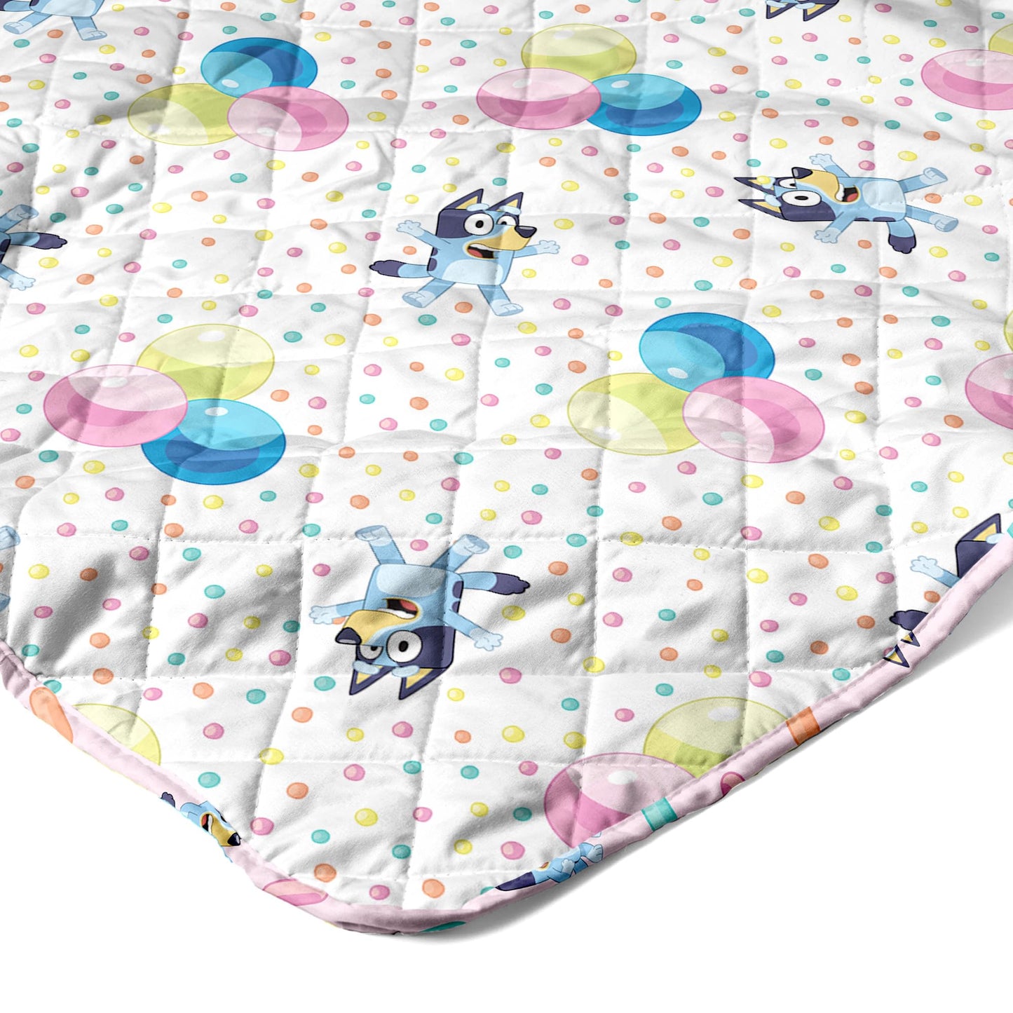 Northwest Bluey Balloon Celebration Quilted Throw Blanket – Official Cartoon Throw Blanket Featuring Bluey, for Adults Boys Girls Bed, Couch, or Playroom, 60 x 80 Inches