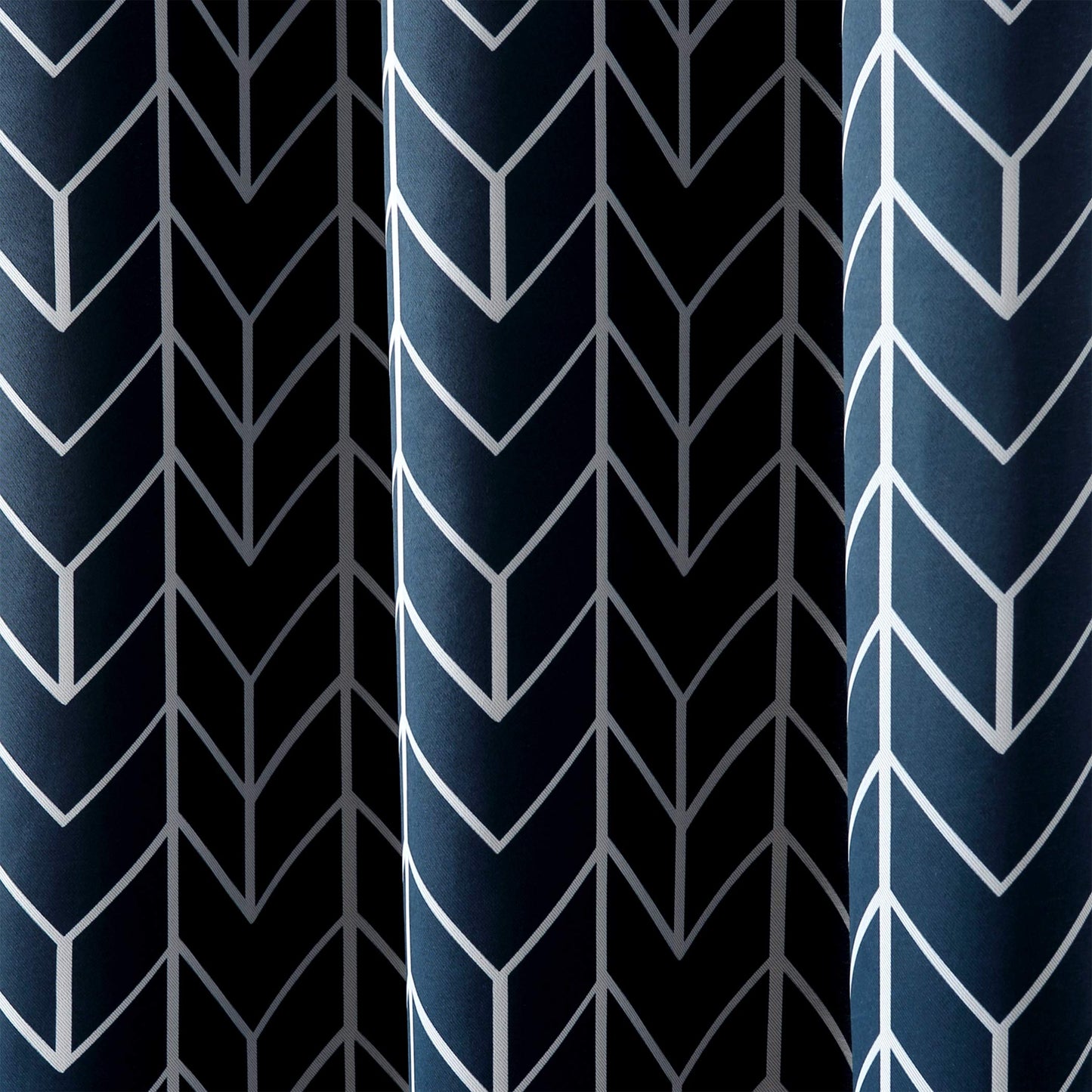 Sun Zero Kenwood Chevron Blackout Grommet Curtain Panel, 40" x 84", Navy Blue
