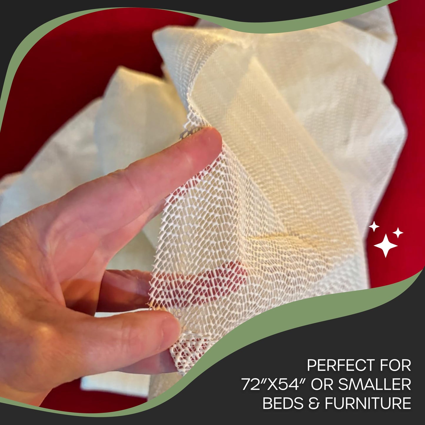 Nevlers 72" x 54" Queen Size Open-Weave Non Slip Mattress Gripper Pad