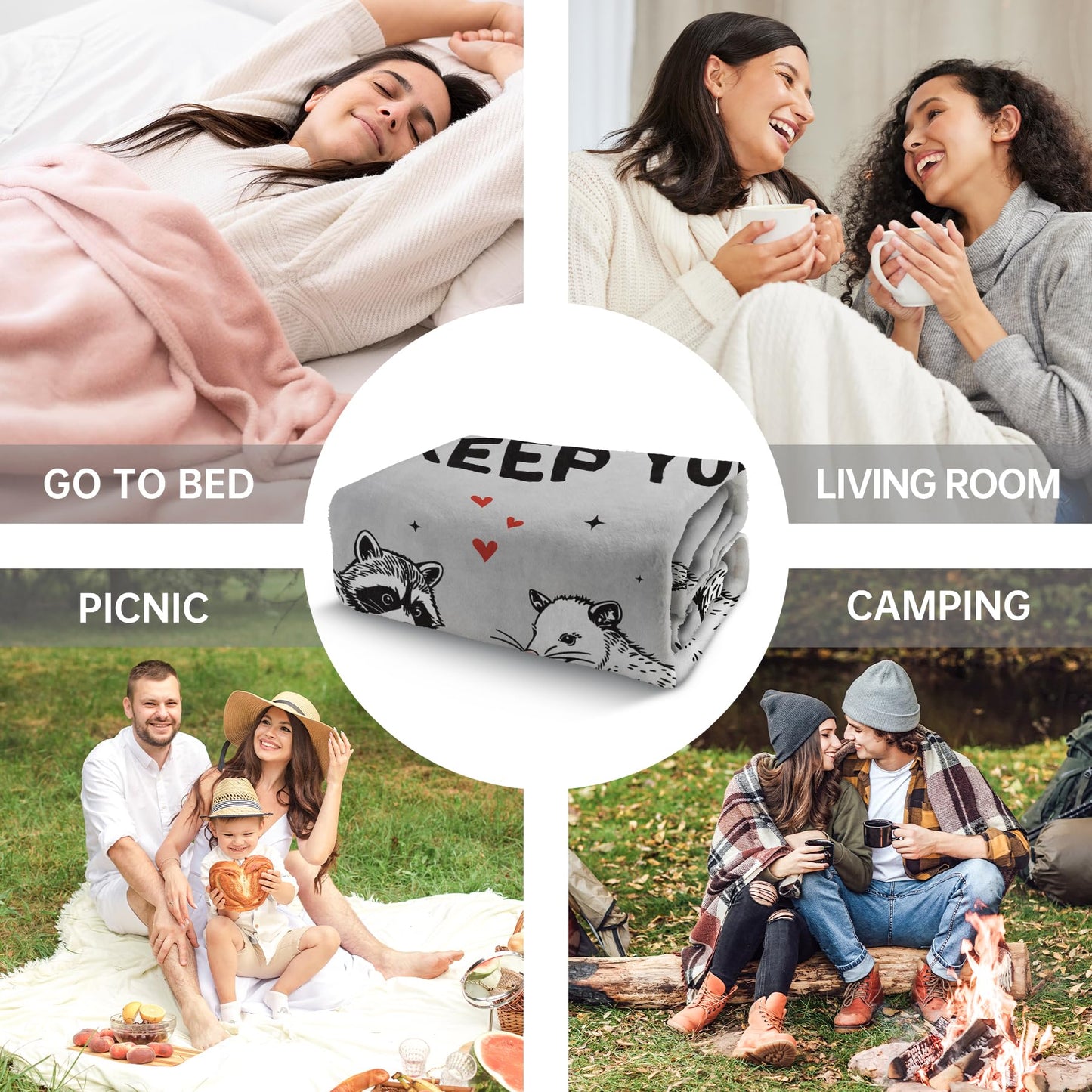 SteadStyle Best Friend Birthday Gifts for Women, Funny “You’re Weird” Blanket for Her Him, Valentines Birthday Gift for Boyfriend Girlfriend, Cute Raccoon Opossum Blanket for Couples Friends Bestie
