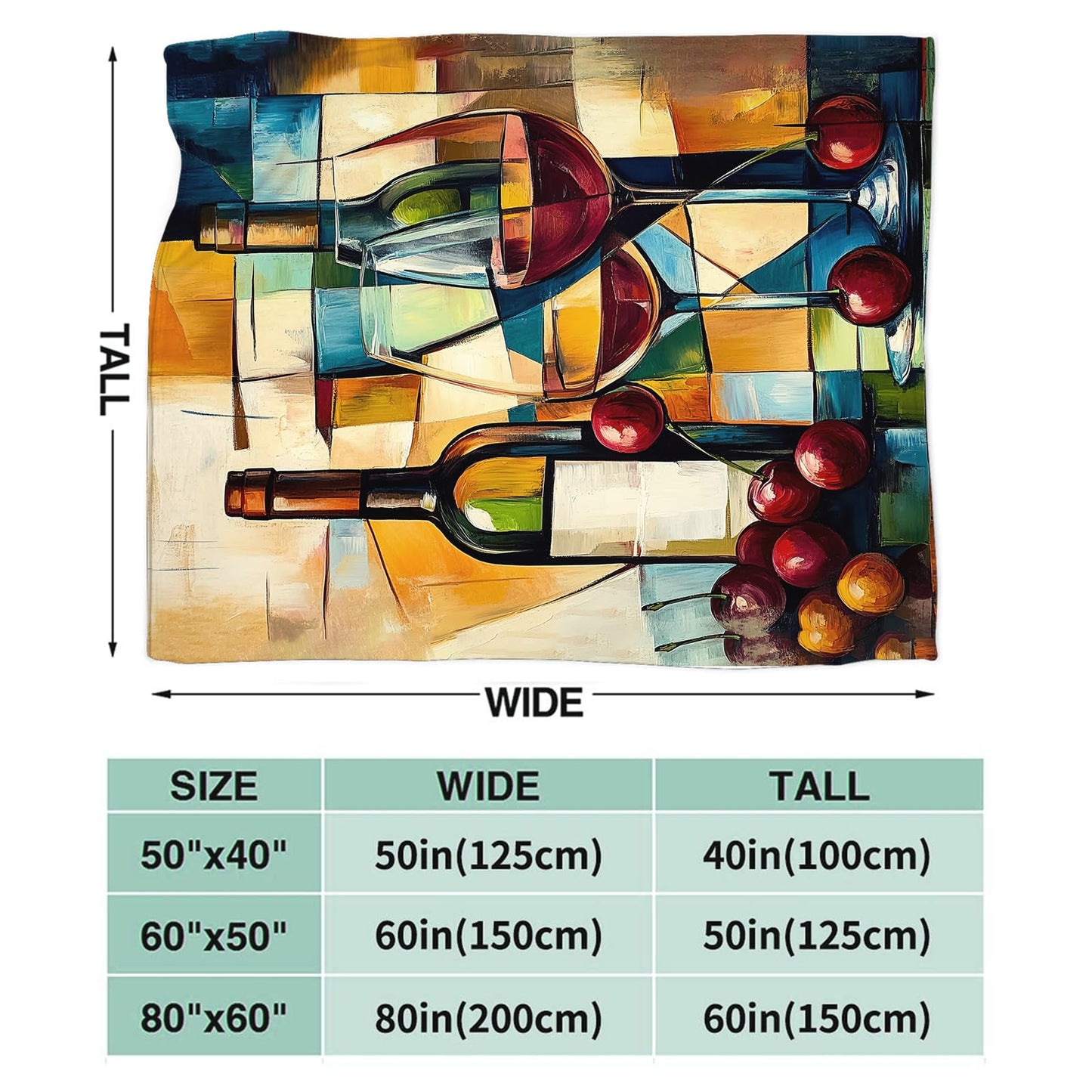 Wine Blanket for Women, Wine Decor Fleece Blanket Gifts for Boys Girls, Warm Cozy Soft Flannel Stuff for Bed Sofa Couch 50" x 40"