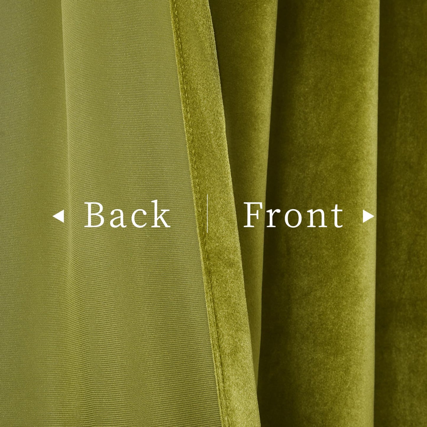 Roslynwood Velvet Olive Green Curtain 63 inch Long - Curtains Block Light Rod Pocket Thermal Insulated Window Drapes Set for Living Room/Bedroom/Dining Room, W52 x L63, 2 Panels