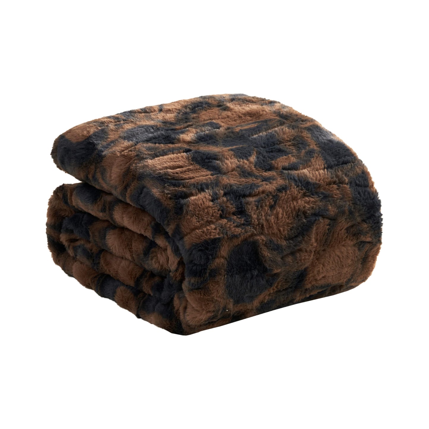 Nine West Faux Fur Throw Blanket, 50"x70", Cacao Nibs Brown