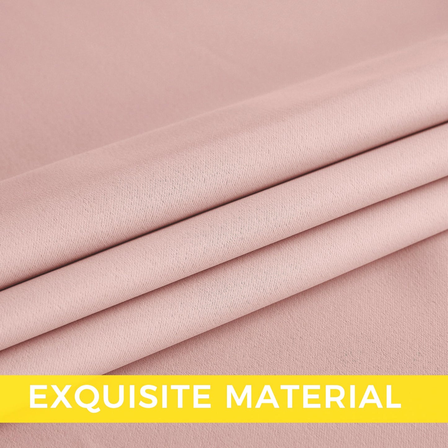 NICETOWN Blush Pink Blackout Curtains 63 Inches Long 2 Panels for Girls Room, Bedroom, Nursery Thermal Insulated Blackout Drapes Solid Grommet Noise Reducing Window Curtains, W40