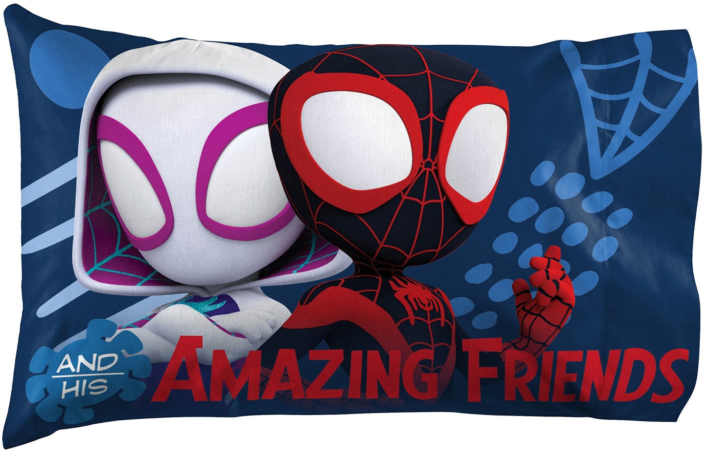 Jay Franco Kids Sheet Set with Fitted, Flat Sheets & Pillow Cover - Ultra-Soft Bedding with Pillowcase for Room Decor, White - Spidey & Friends, 4 Piece Full