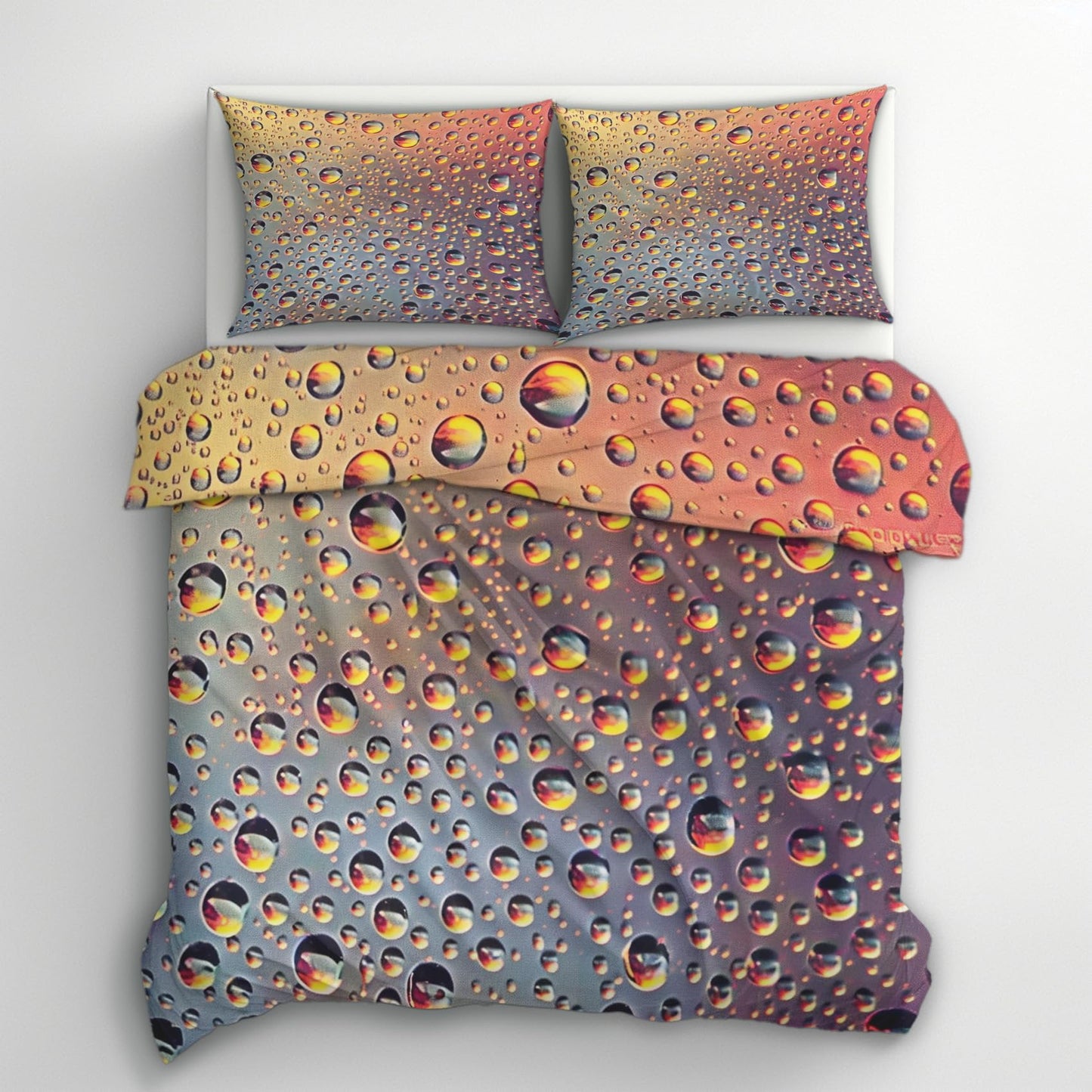 zcwl Water Droplet Duvet Cover Oversized King Size | 3D Bubble Effect Bedding Set | 3 Piece | Soft Microfiber Patterned Comforter Cover with Zipper Ties & 2 Pillowcases | Rain Drop Bedroom Decor