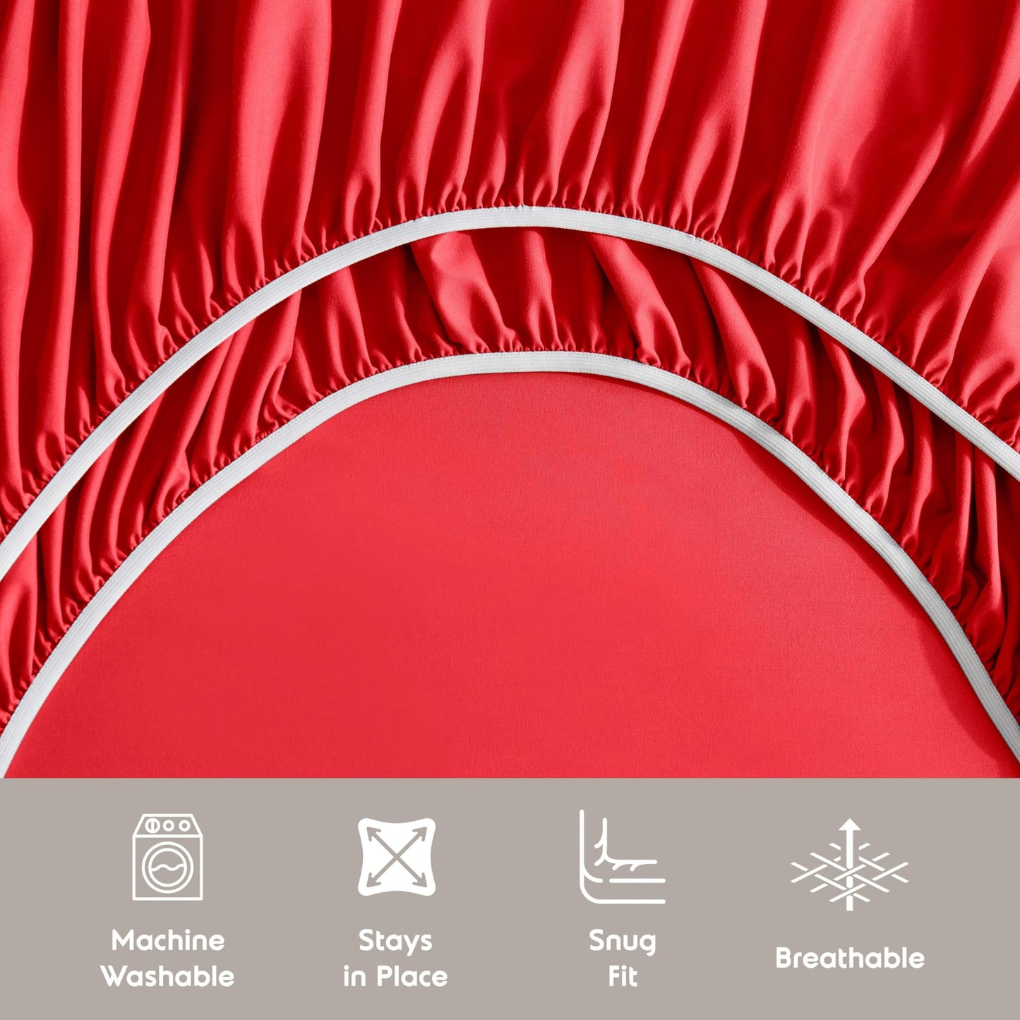 Nestl Extra Deep Cal King Sheet Set - 6 Piece Breathable & Cooling Sheets - Hotel Luxury Bedding Set w/18-24 Inch Deep Pockets - Easy & Secure Fit - Super Soft, Wrinkle Free & Comfy - Red