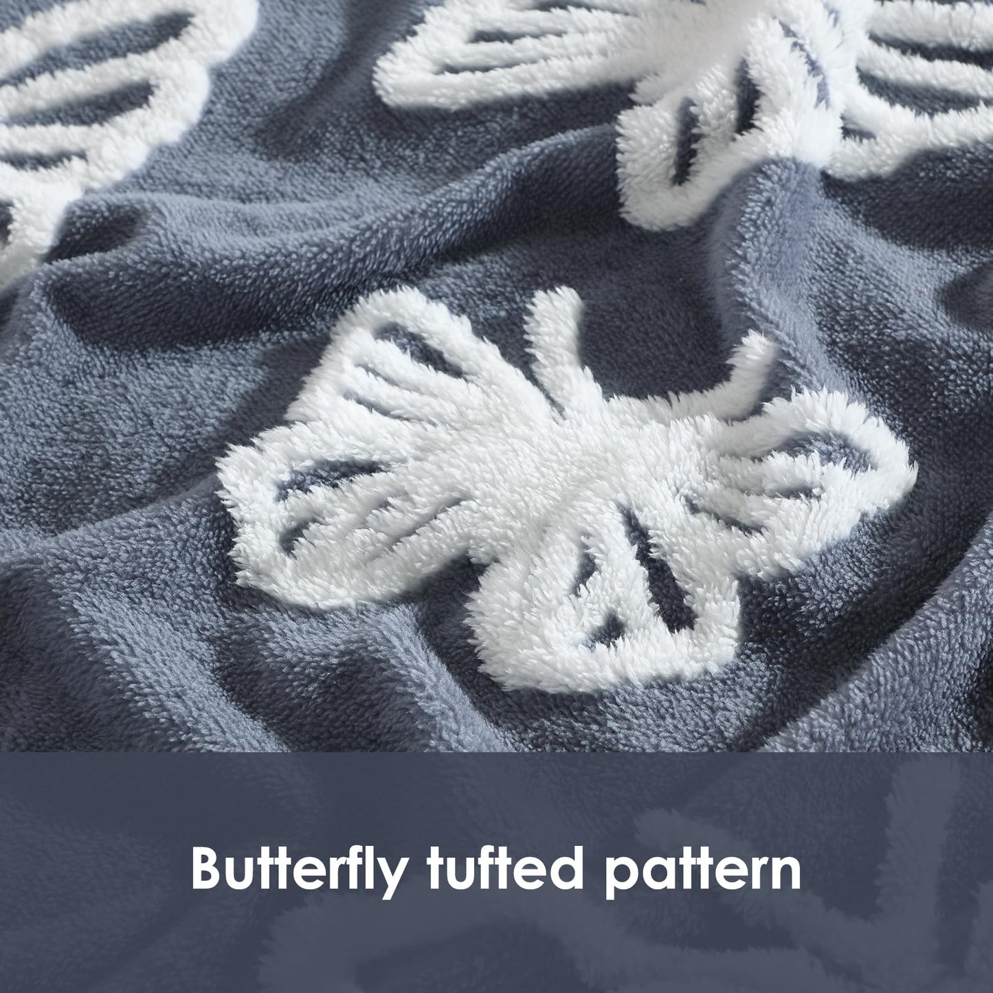 ClevaHome Super Soft Butterfly Pattern Throw Blanket - Ultra Cozy Warmth, Plush Fleece for All Seasons, Decorative and Comfortable, 108x90 inches