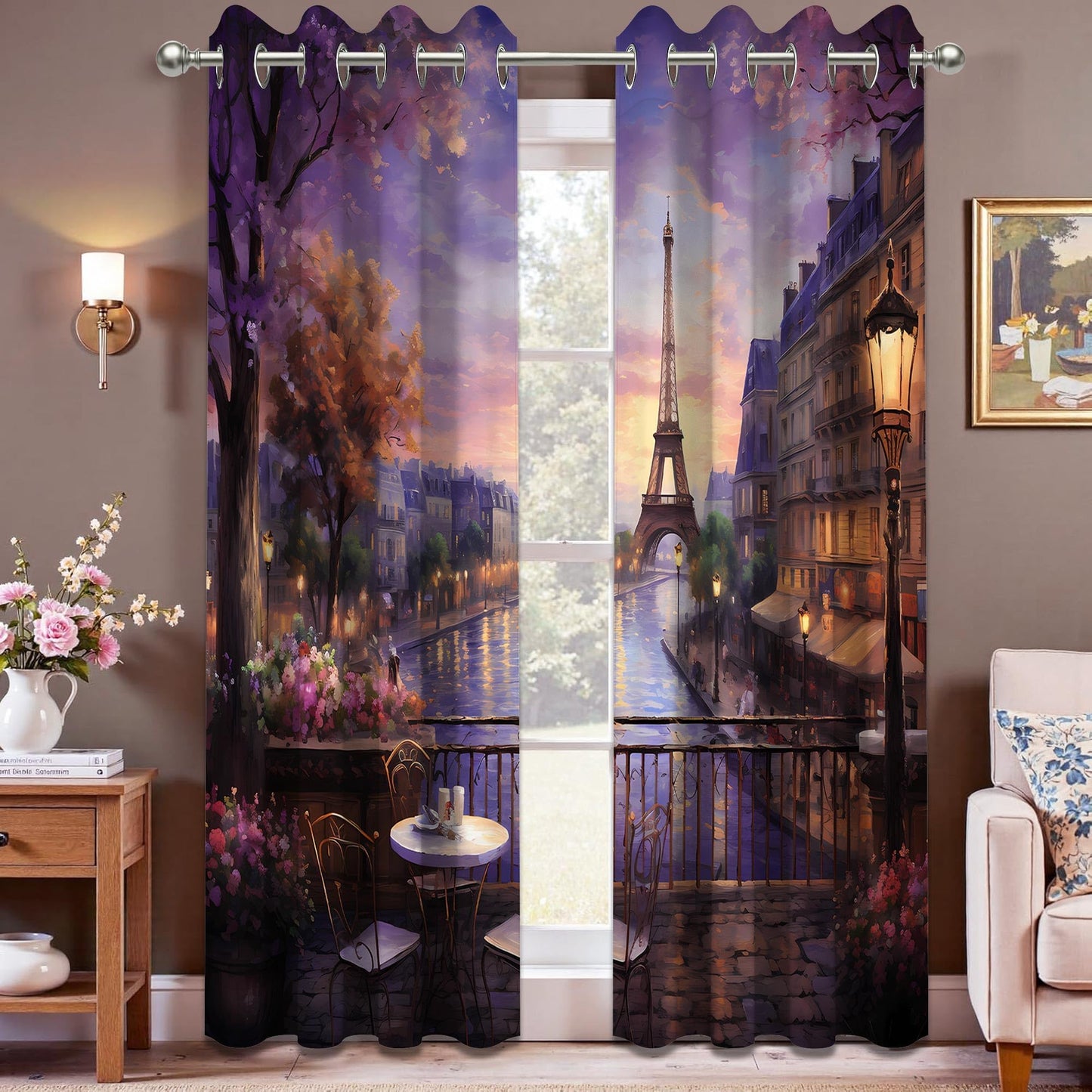 Lvetong Lvtong Vintage Paris Blackout Curtains, 52" W x84 L inch, 2 Panels