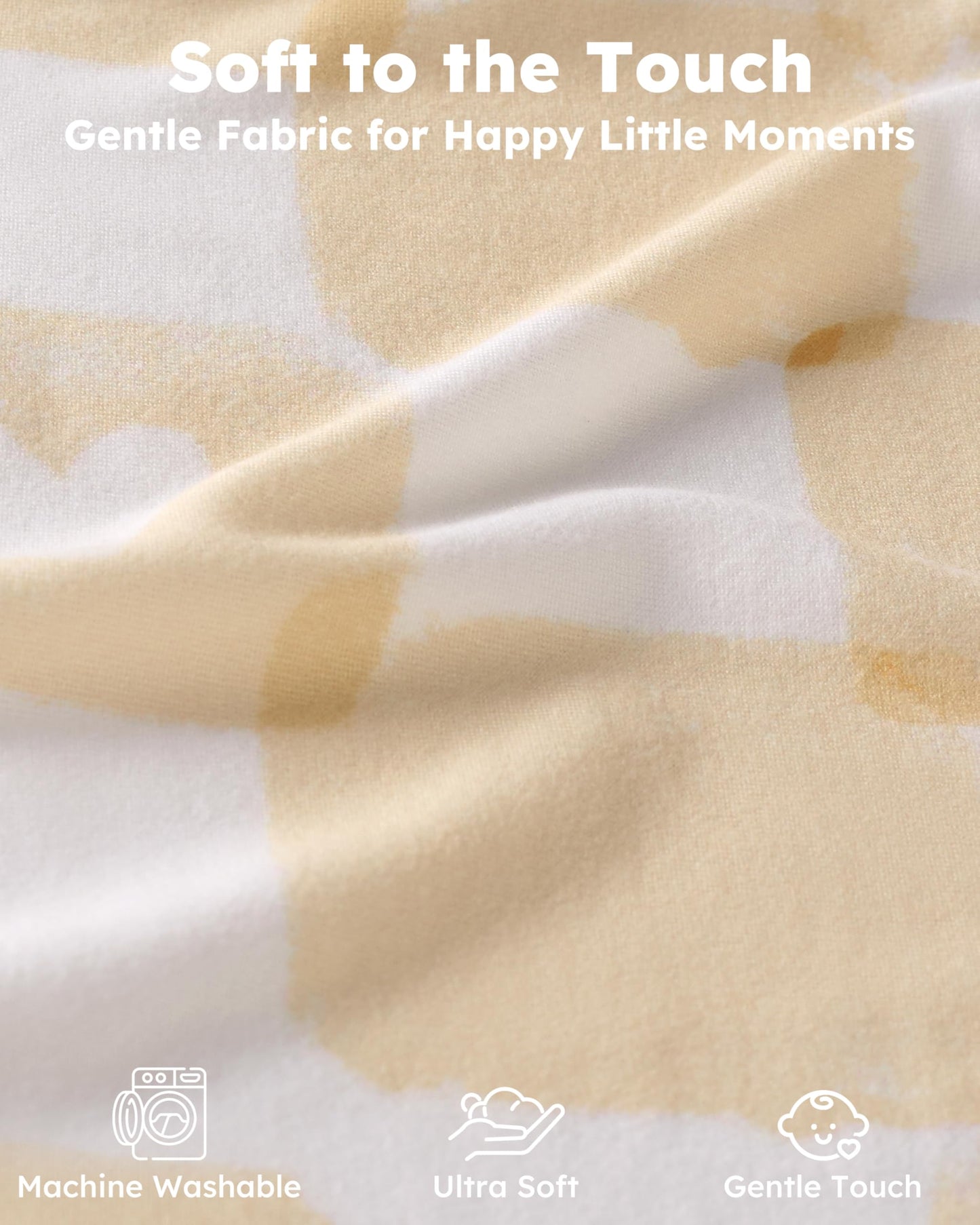 Nyessmee Pack and Play Sheets for Boys Girls, 38" x 26" Mini Crib Sheets Fitted for Pack n Play Mattress, Soft Breathable Playard Sheets, 2-Pack Yellow Flowers