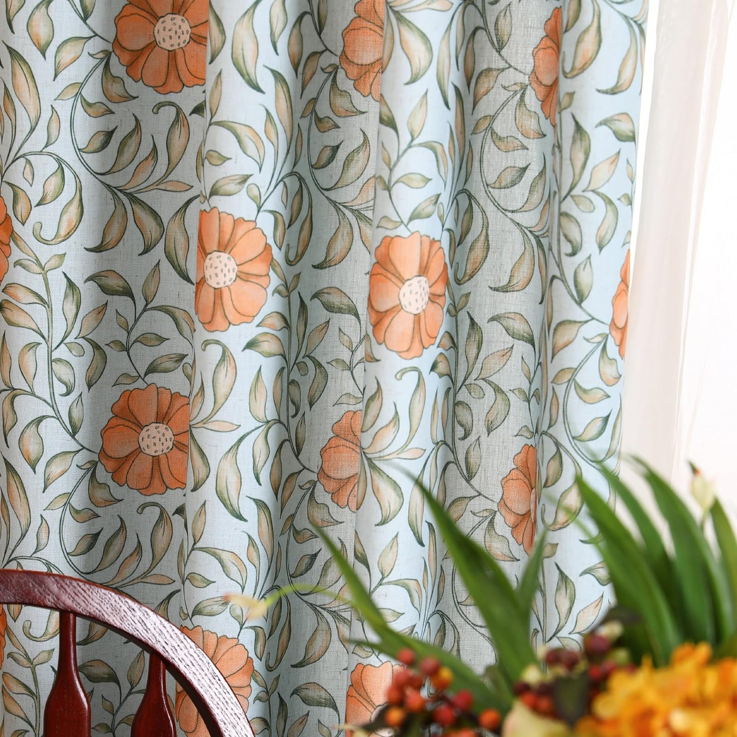 patdrea Designer French Linen Curtains Set of 2 Panels,53"x87"-Wensel