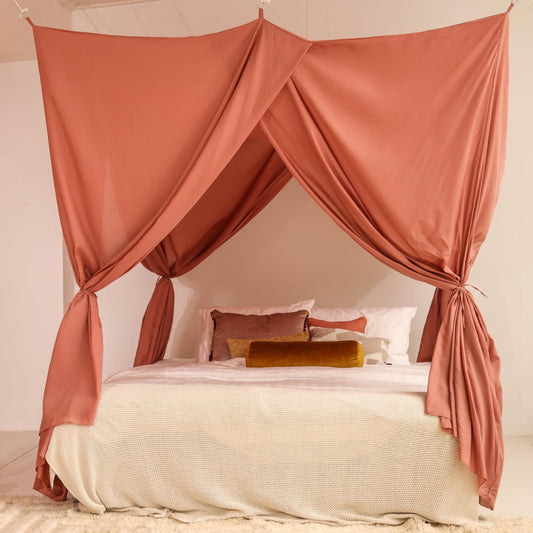 Pink Bed Canopy for Queen and King-Sized Beds | Bedroom Decoration for Teens or Adults | Rectangular Shape Insect Netting | Mosquito Net in Multiple Colors and Sizes