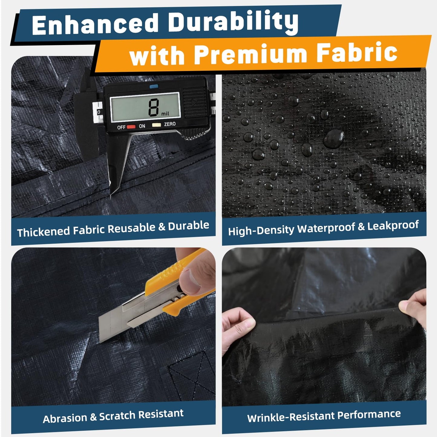Tarpupu Mattress Bag for Moving Storage Handles Zipper Heavy Duty Twin Mattress Encasement Reusable Waterproof Mattress Cover Protector Moving Dorm Apartment Packing Storage (77"x42"x15" Black)