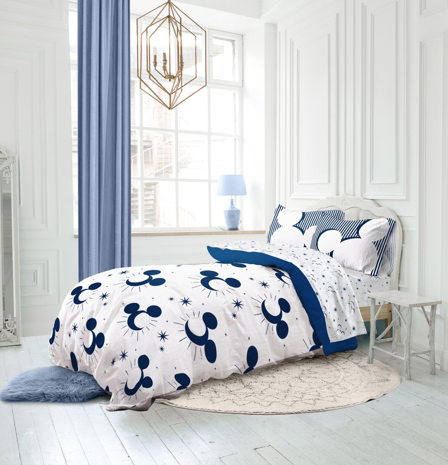 Jay Franco Disney Mickey Mouse Queen Comforter Set - 7 Piece Bedding Includes Sheet Set & Pillow Covers - Super Soft Cozy Celestial Bedding
