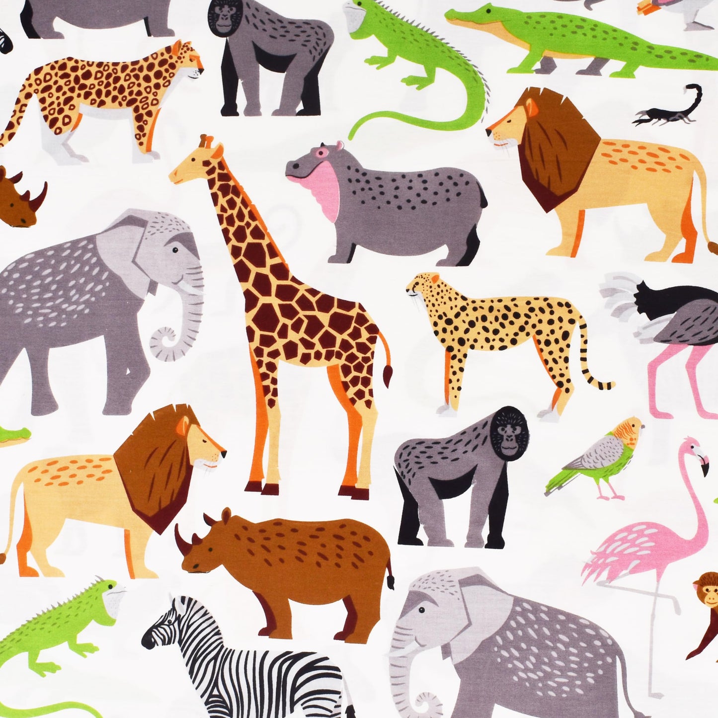 J-pinno Jungle Animals Leopard Ostrich Crocodile Snake Twin Sheet Set Kids Boys Bedroom Decoration Gift, 100% Cotton, Flat Sheet + Fitted Sheet + Pillowcase Bedding Set (15, Twin)