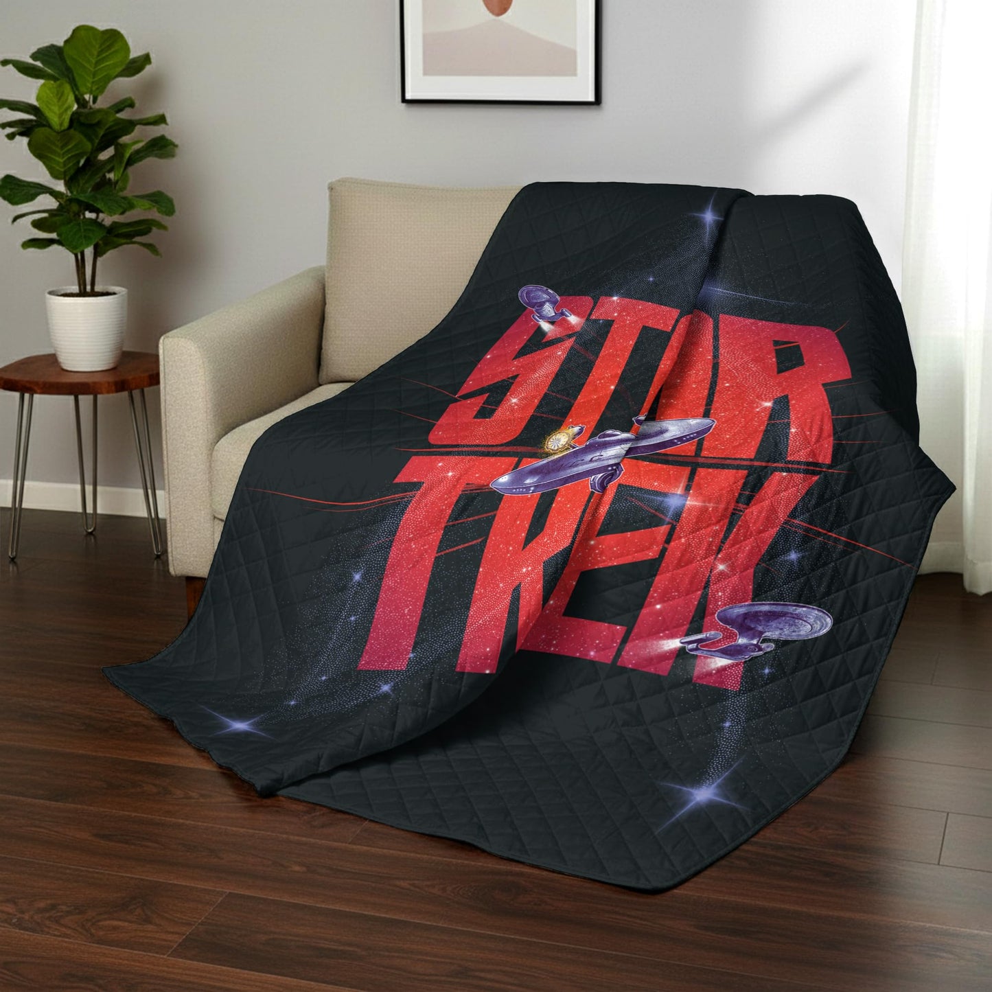 Northwest Star Trek Classic Warp Speed C Quilted Throw Blanket 60x80 inches