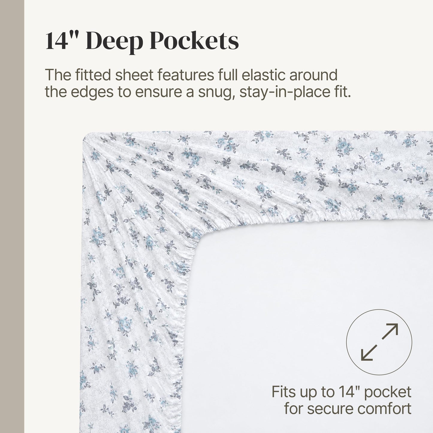 Modern Threads Silky Soft Microfiber and Wrinkle Free Sheets - Luxurious Microfiber Bed Sheets Includes Flat Sheet, Fitted Sheet with Deep Pockets, & Pillowcases Kashmir Rose Blue, Twin