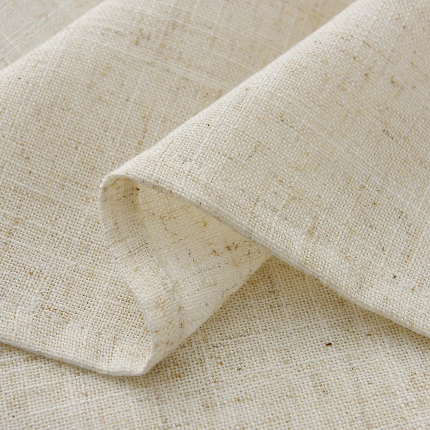 Valea Home Linen Curtains Panel 84 inch Long Light Filtering Rod Pocket Crude Drapes for Bedroom Living Room Farmhouse Window Treatment Panels, Natural, 1 Panel