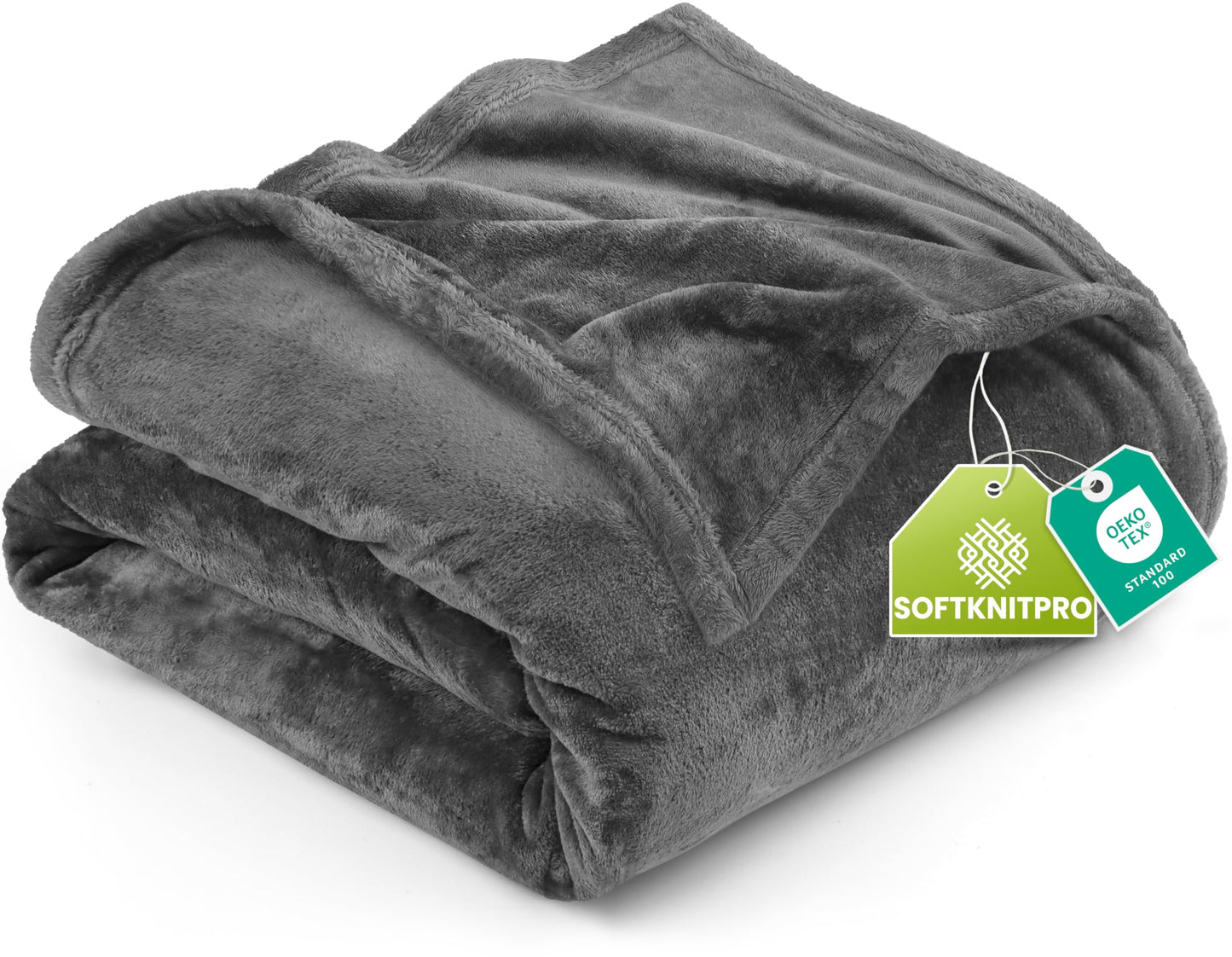 Utopia Bedding Fleece Blanket Queen Size Grey (90x90 Inches) Ultra Soft Warm Lightweight Microfiber Breathable Anti-Static Cozy Bed Blanket for Fathers Day, All-Season Home Decor Gift for Husband, Men