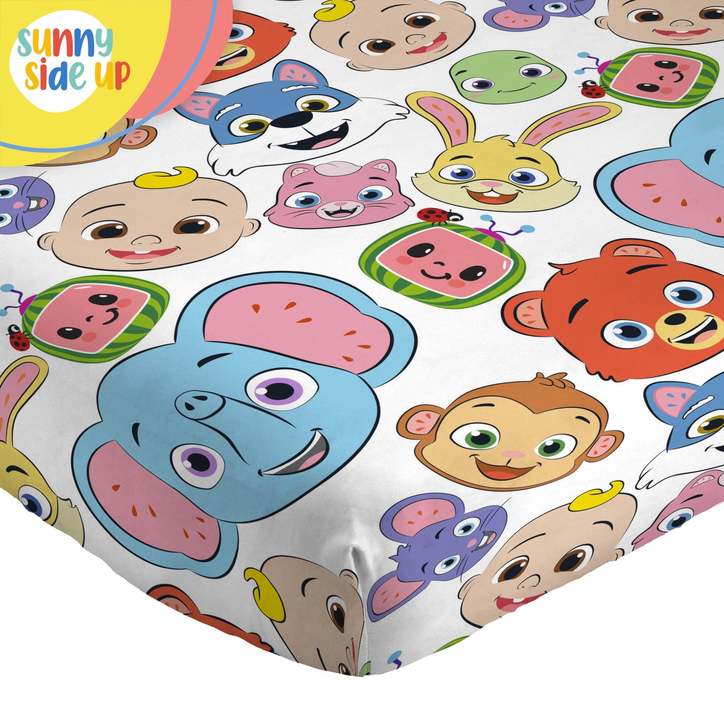 Sunny Side Up CoComelon Twin Size Sheeet Set - 3 Piece Kids Animals Bedding Set Includes Pillow Cover - Super Soft Microfiber Sheets