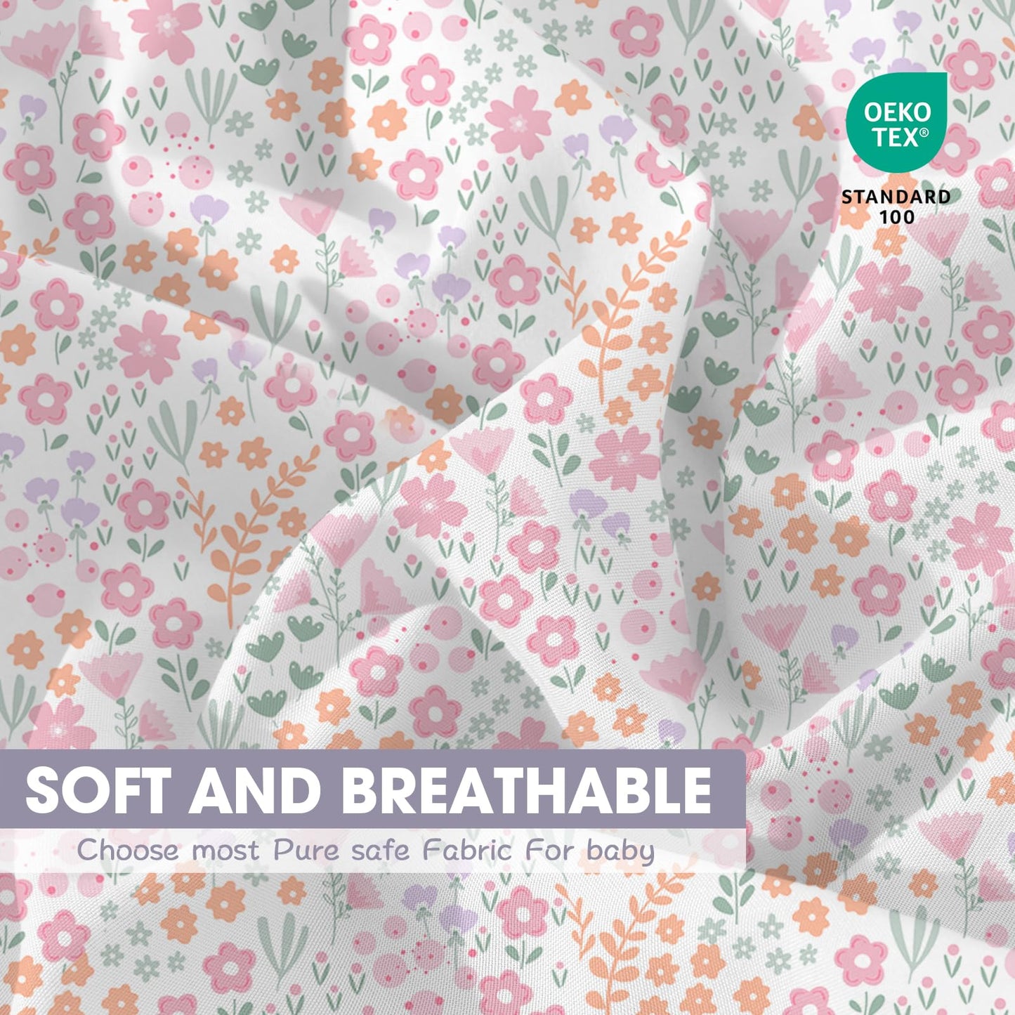 Bimocosy Crib Sheets 4 Pack, Baby Crib Sheets Fitted for Boys and Girls Breathable & Snug Fit, Soft Toddler Bed Sheets for Standard Crib Mattress Nursery Daycare Essentials, Butterfly Bloom