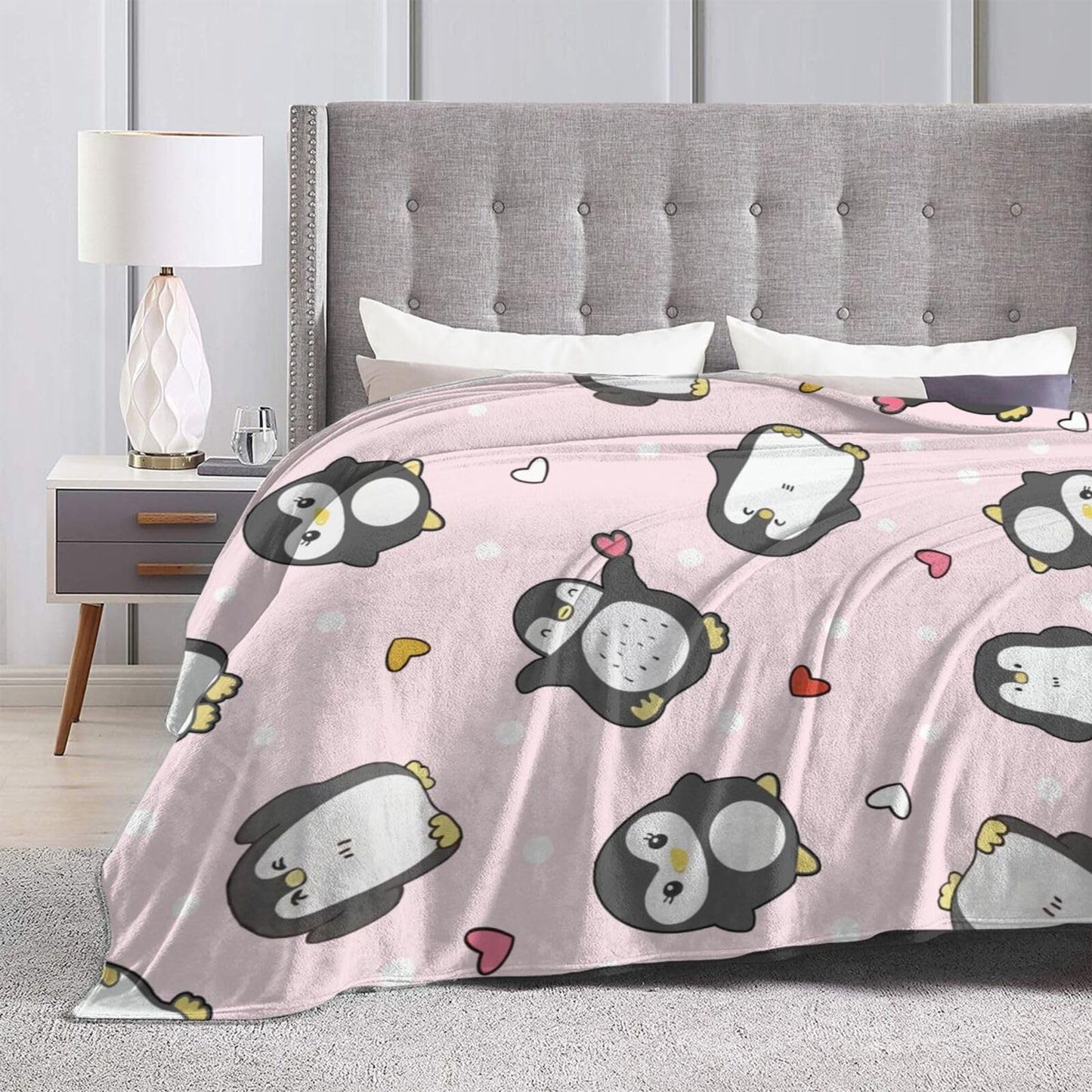 Penguin Blanket Penguins Throw Blanket Soft Warm Cozy Fuzzy Plush Penguin Throw Blanket Gifts for Girls Women Penguins Lightweight Fleece Flannel Gift Blankets for Kids Adults 40"X50"