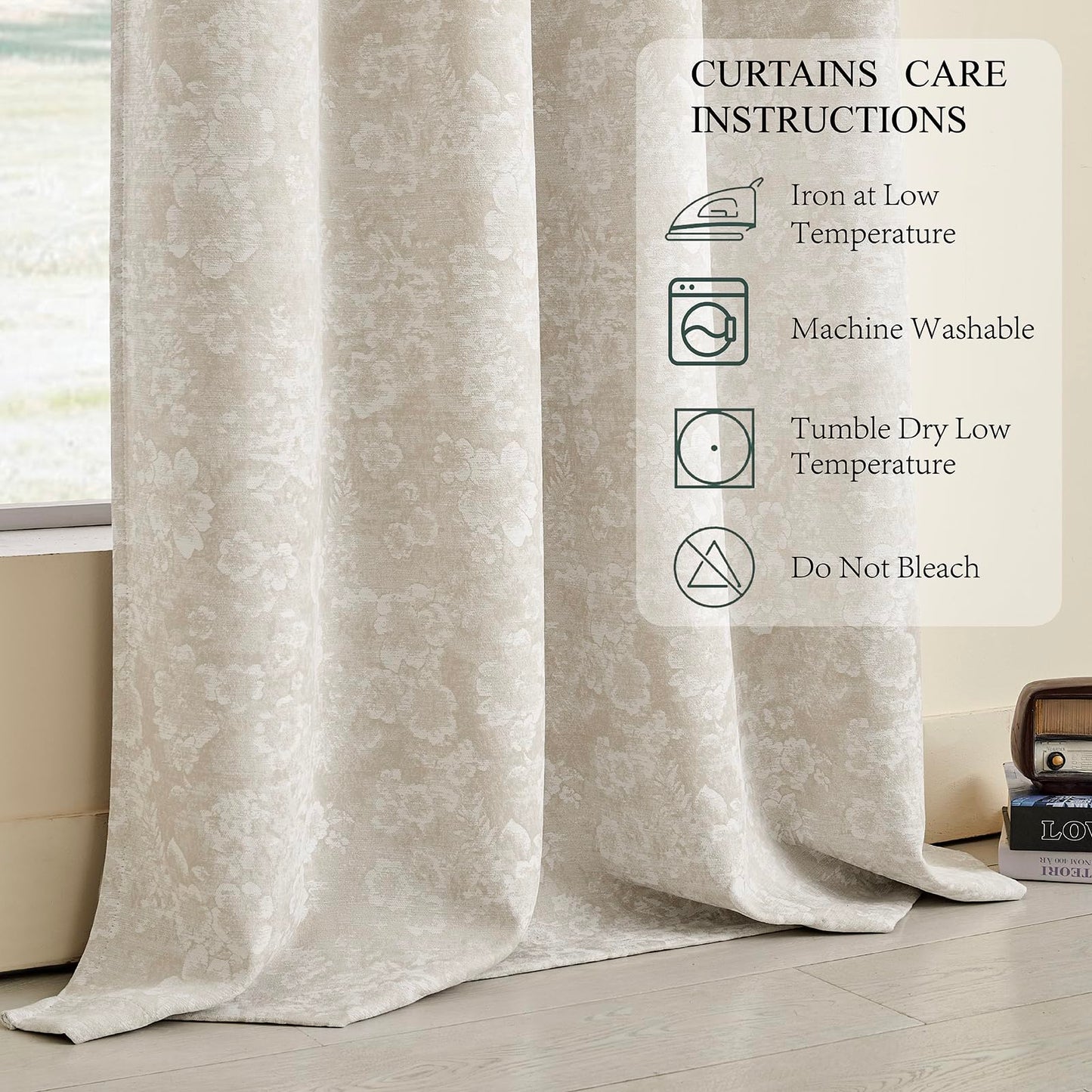 Slomebery Dusty Beige Blackout Curtains 52" W x 84" L inch 2 Panels