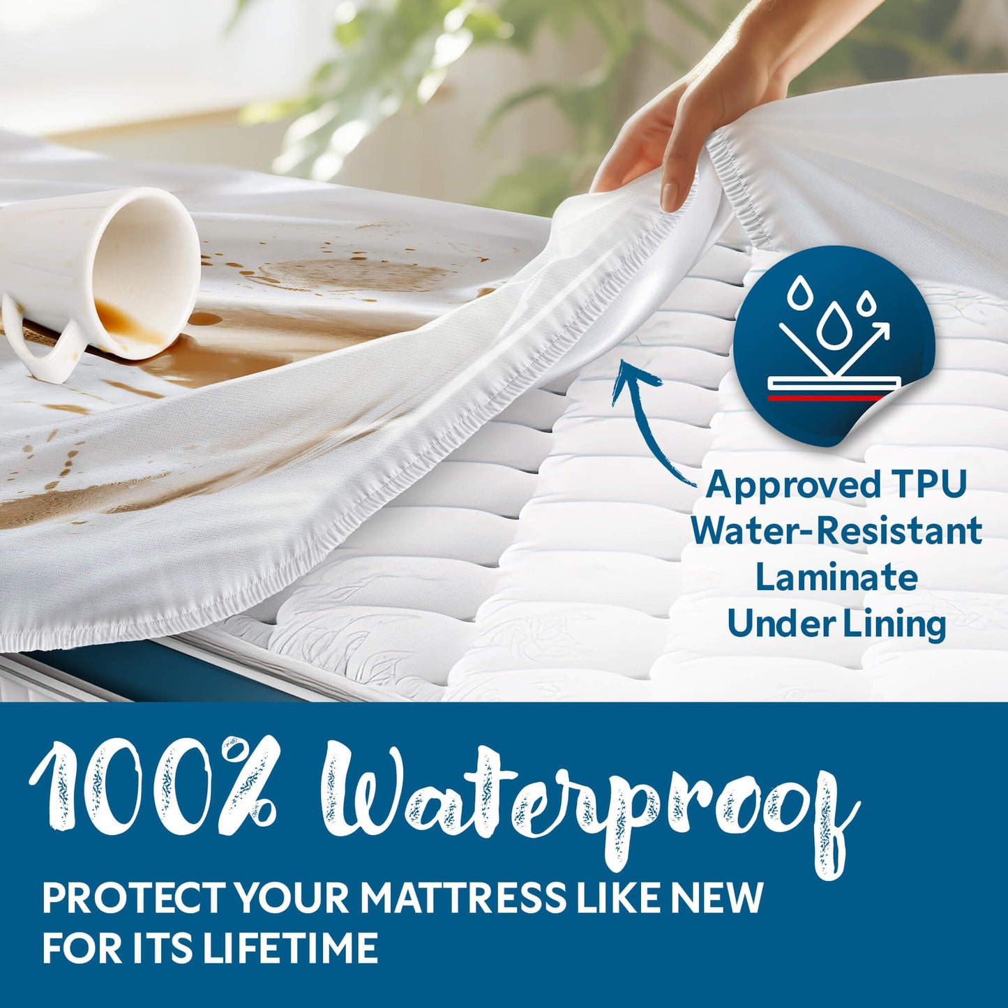 Guardmax Jersey Knitted Twin XL Size Mattress Protector - Waterproof & Dust Mite Proof Mattress Cover with Stretchable Pockets - Soft, Comfortable, & Noiseless Waterproof Fitted Sheet.(39 x 80 x 13)
