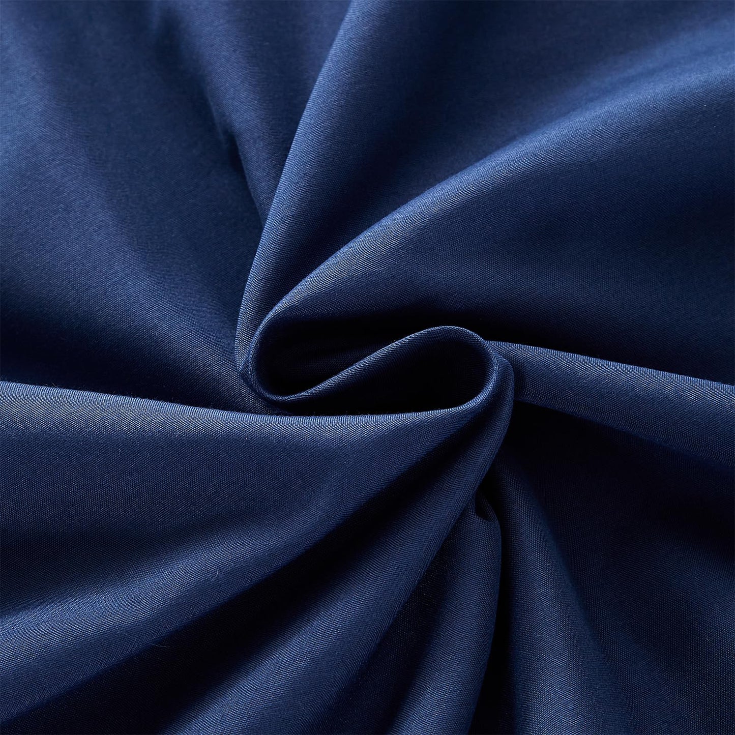 AiMay 6PC Sheet Pillowcase Set Deep Pocket Double Brushed Microfiber Soft Durable Solid Color Wrinkle Free 1 Flat Sheet 1 Fitted Sheet 2 Pillowcases 2 Pinch Plated Pillowcases(Navy Blue, Queen)