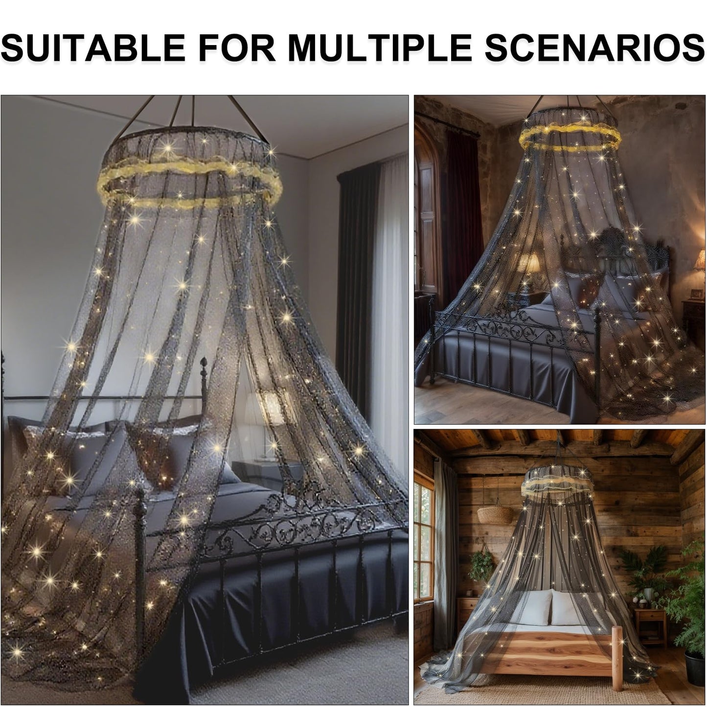 emopaw Bed Canopy with Fairy Lights