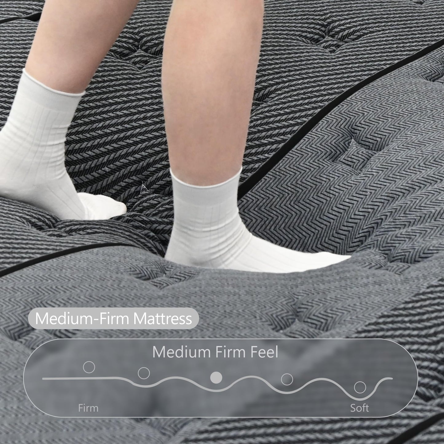 Zhihuvg Queen Size Mattress, 12 Inch Hybrid Mattress in a Box, Medium Firm,Memory Foam and Individual Pocket Springs for Pressure Relief, CertiPUR-US Certified