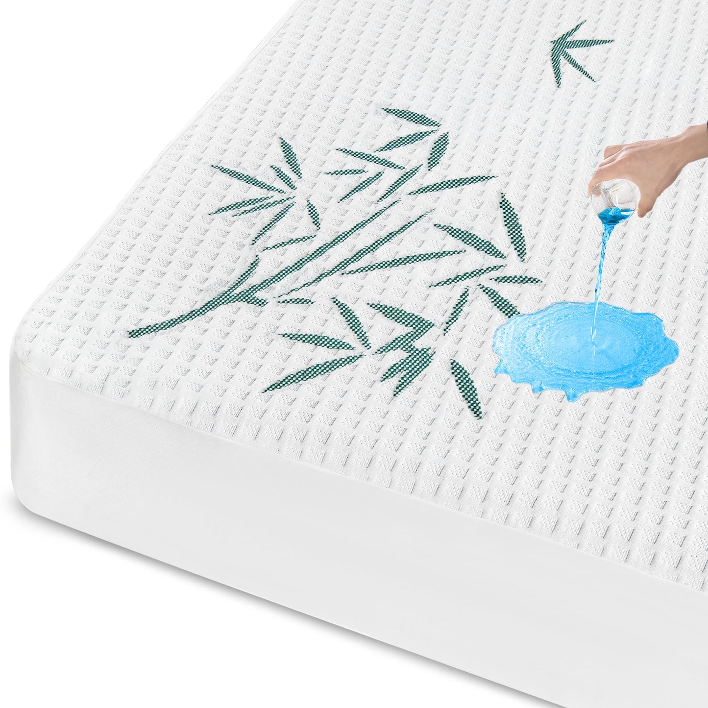 KUTUU Full Size Waterproof Mattress Protector, Breathable and Cooling Full Mattress Pad Cover, Fitted Sheets Style, 6-16 inches Deep Pockets