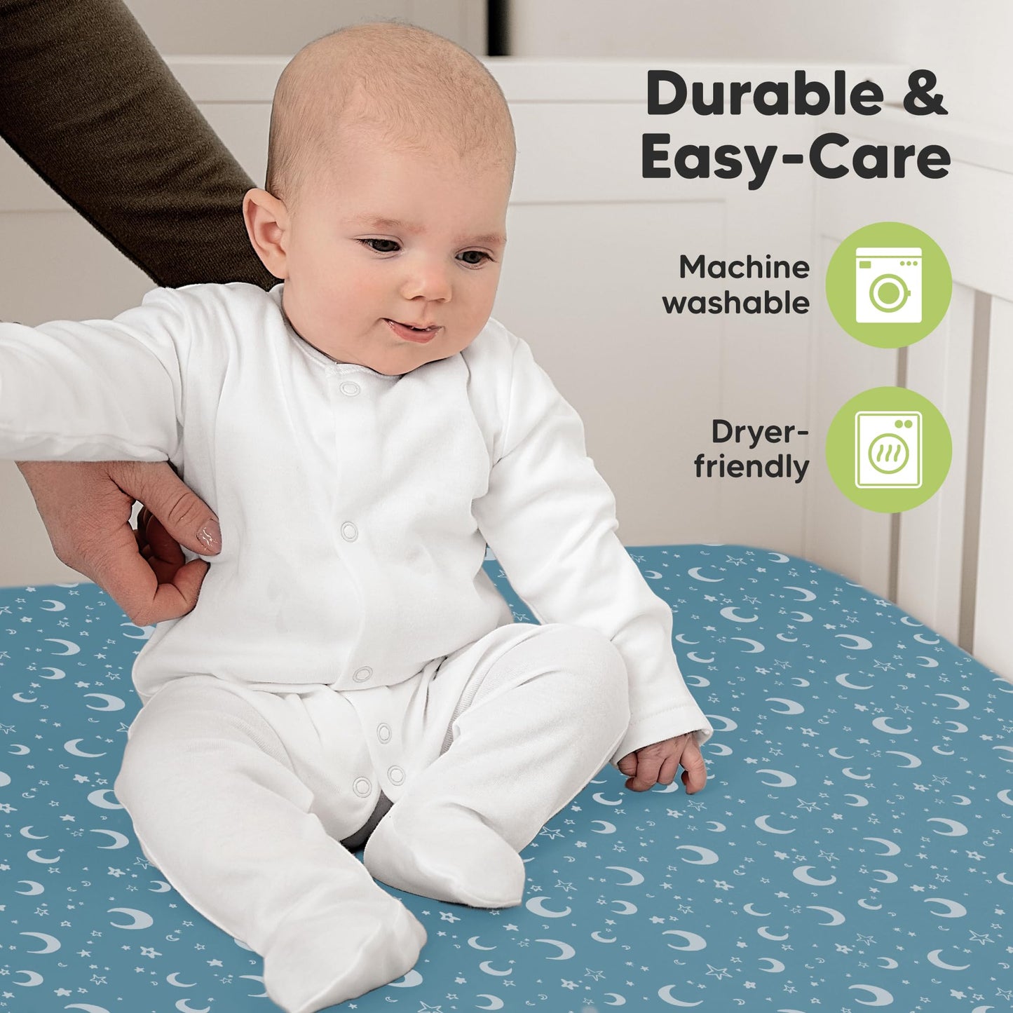 KeaBabies 2-Pack Organic Cotton Crib Sheets for Boys, Girls - 52x28 Fitted Crib Mattress Sheet Neutral, Breathable Cover for Baby Bed Set, Toddler Mattress, Soft & Cute Prints (Dragon Tale)